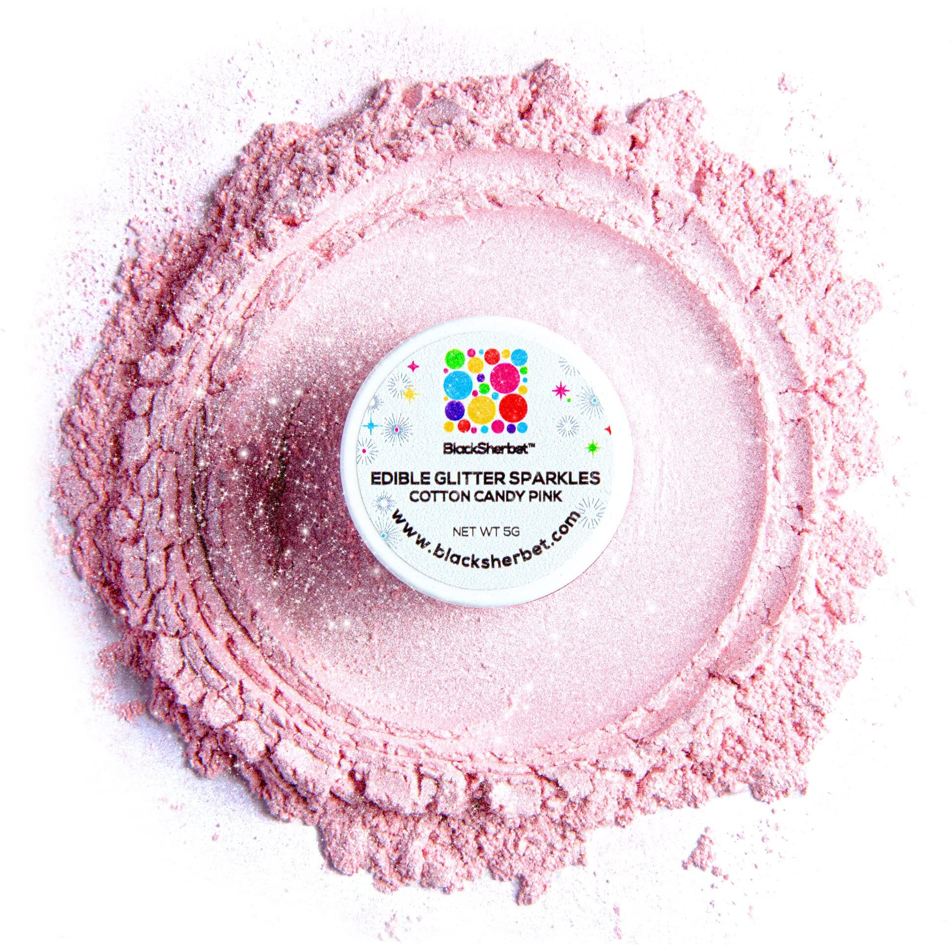 Blacksherbet Cotton Candy Pink Edible Glitter For Drinks | Cake Decorating | Cocktails | Champagne | Strawberries