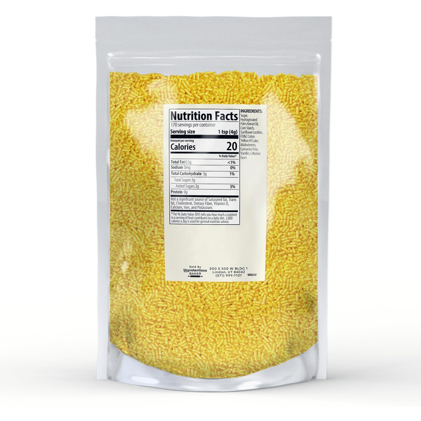 Unpretentious Yellow Sprinkles (1.5 Lb) Bright & Colorful Jimmies, Decorative & Fun Topping For Baking