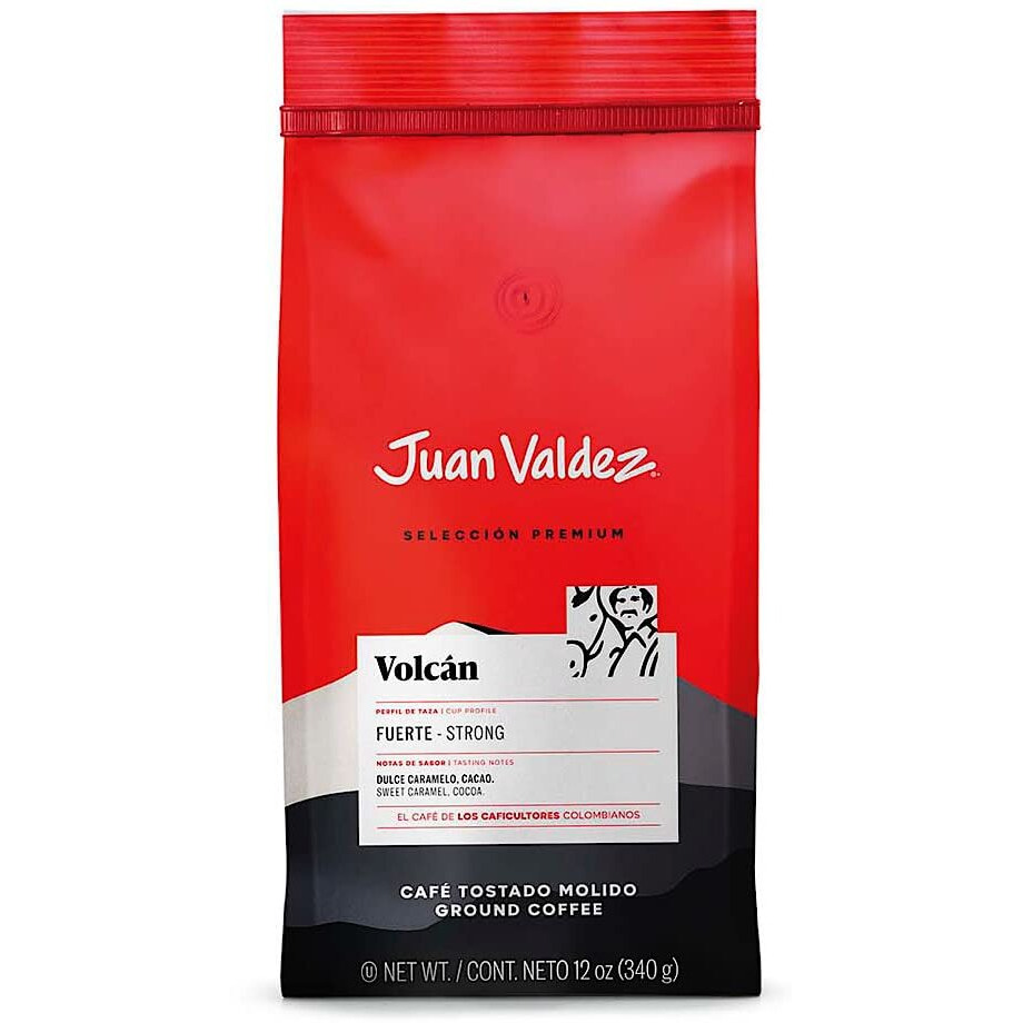 Juan Valdez Volcan Ground Coffee, Dark Roast 12 Oz - Premium Colombian Coffee