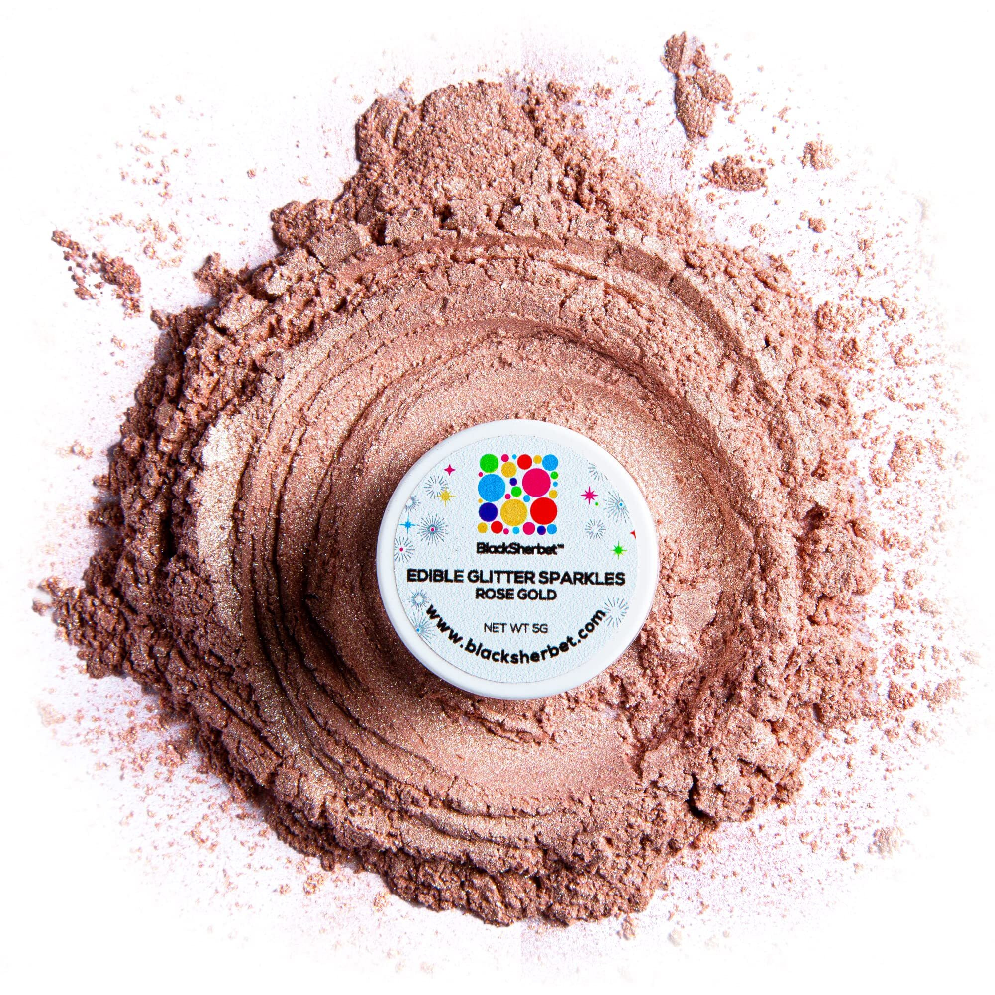 Blacksherbet Rose Gold Edible Glitter For Drinks | Cake Decorating | Cocktails | Champagne | Strawberries |