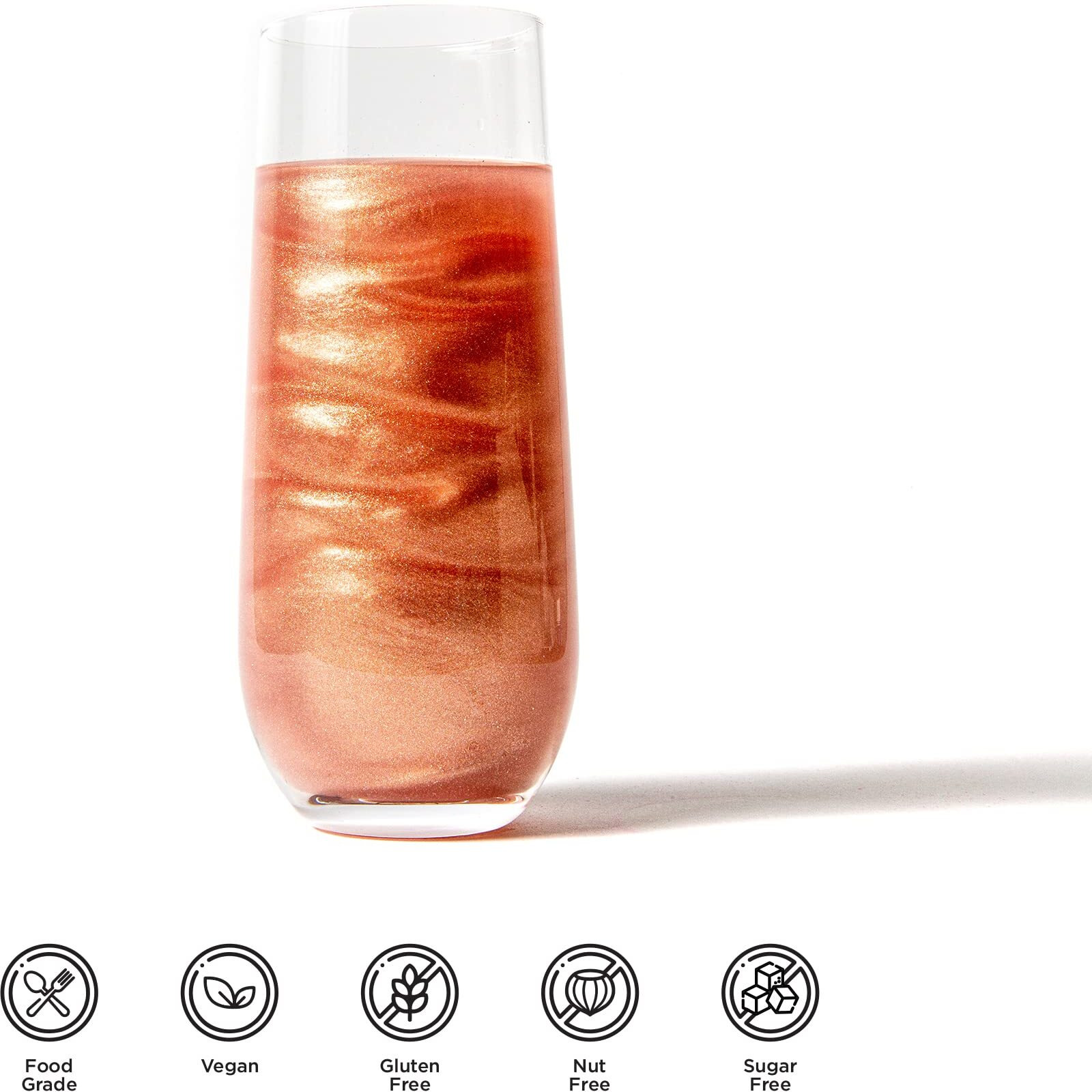 Blacksherbet Rose Gold Edible Glitter For Drinks | Cake Decorating | Cocktails | Champagne | Strawberries |