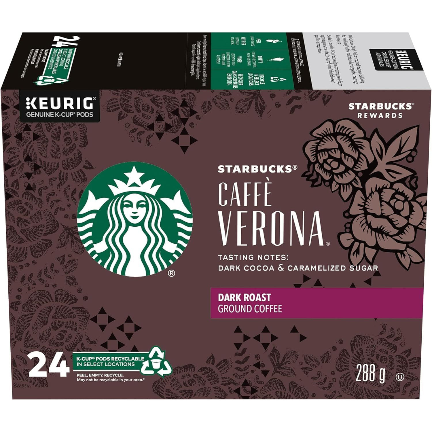 Starbucks Caffe Verona K-Cups, 24 Count
