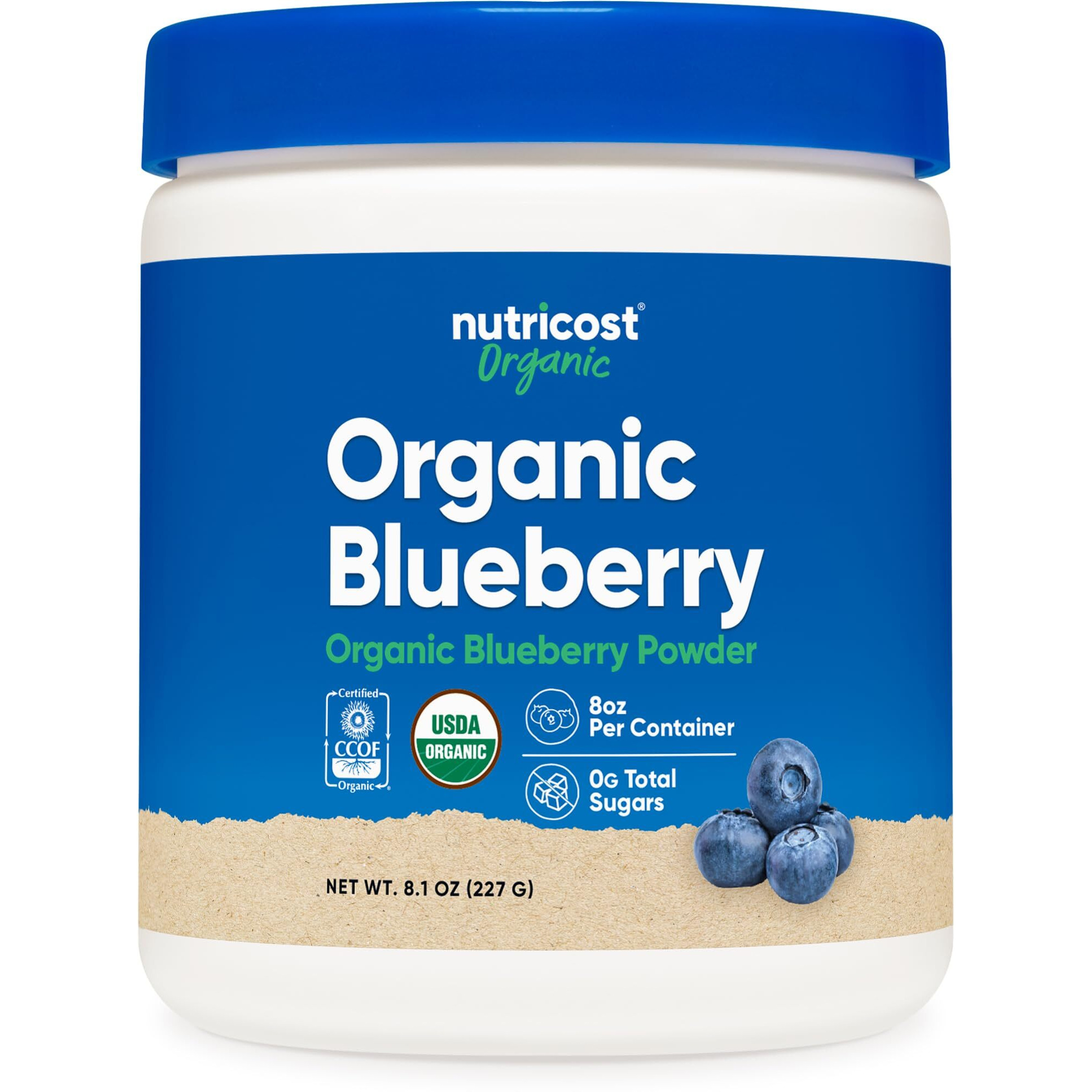 Nutricost Organic Blueberry Powder 8Oz (227 Grams) - Pure, Gluten Free, Non-Gmo, From Whole Freeze-Dried Organic Blueberries