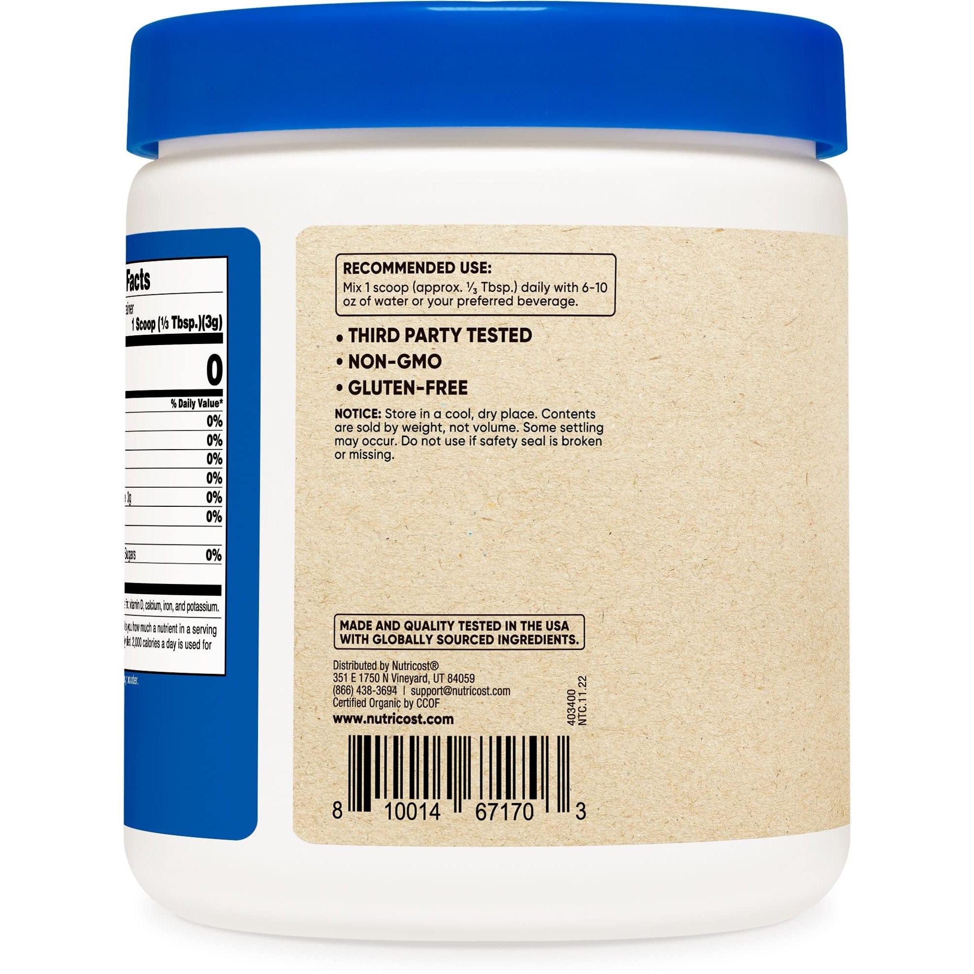 Nutricost Organic Blueberry Powder 8Oz (227 Grams) - Pure, Gluten Free, Non-Gmo, From Whole Freeze-Dried Organic Blueberries
