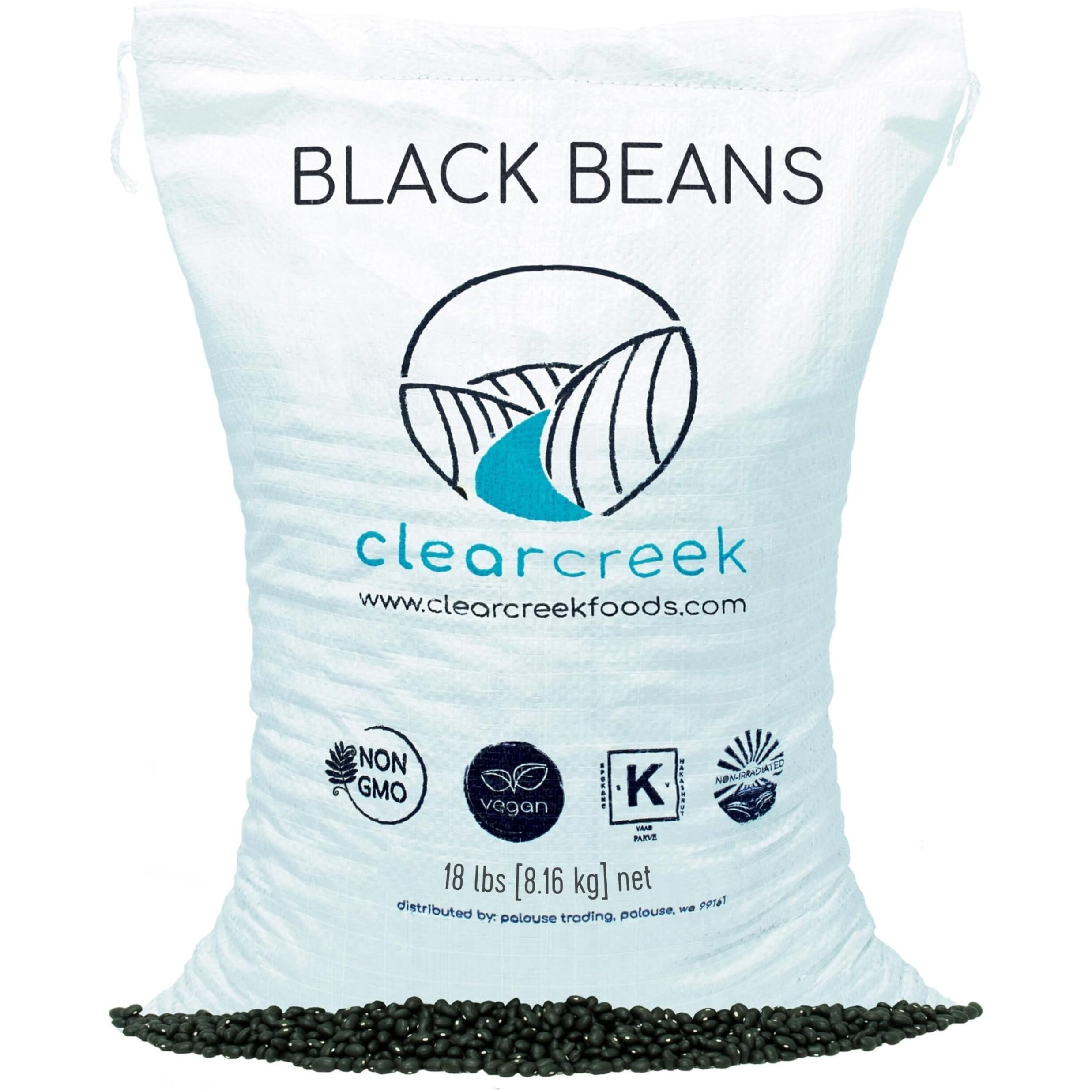 Grown In Washington Black Beans | 18 Lb | Non-Gmo | Kosher | Vegan | Non-Irradiated