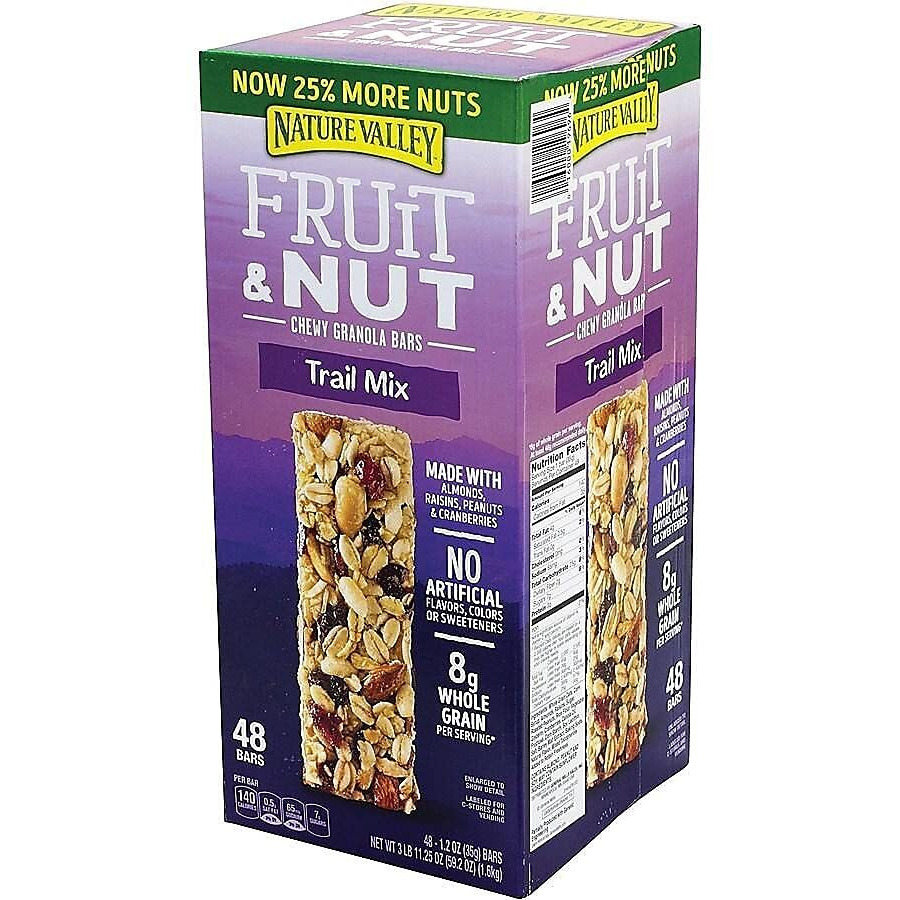 Nature Valley Chewy Fruit And Nut Granola Bars, Trail Mix Snack Bars, 48 Ct, 57.6 Oz