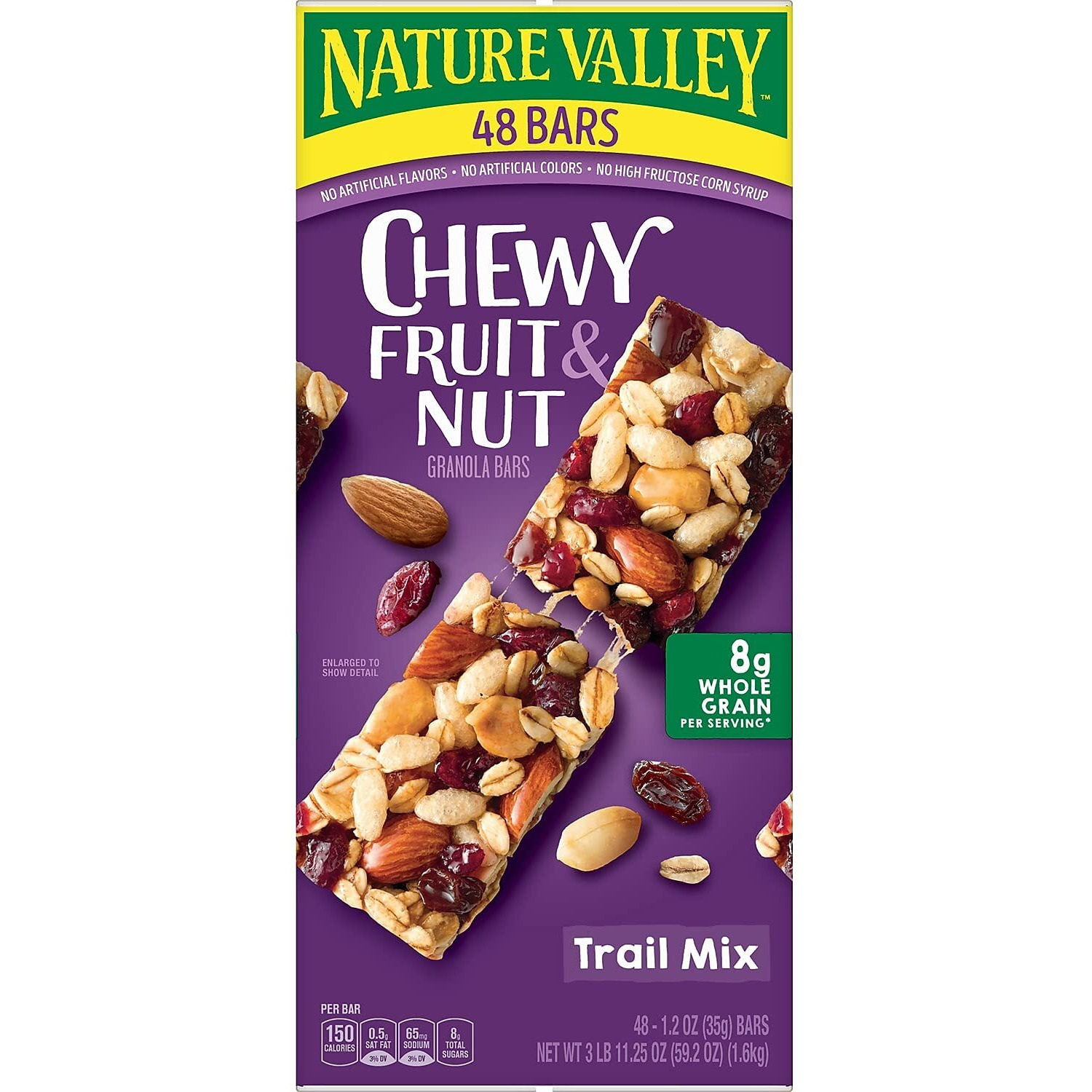 Nature Valley Chewy Fruit And Nut Granola Bars, Trail Mix Snack Bars, 48 Ct, 57.6 Oz