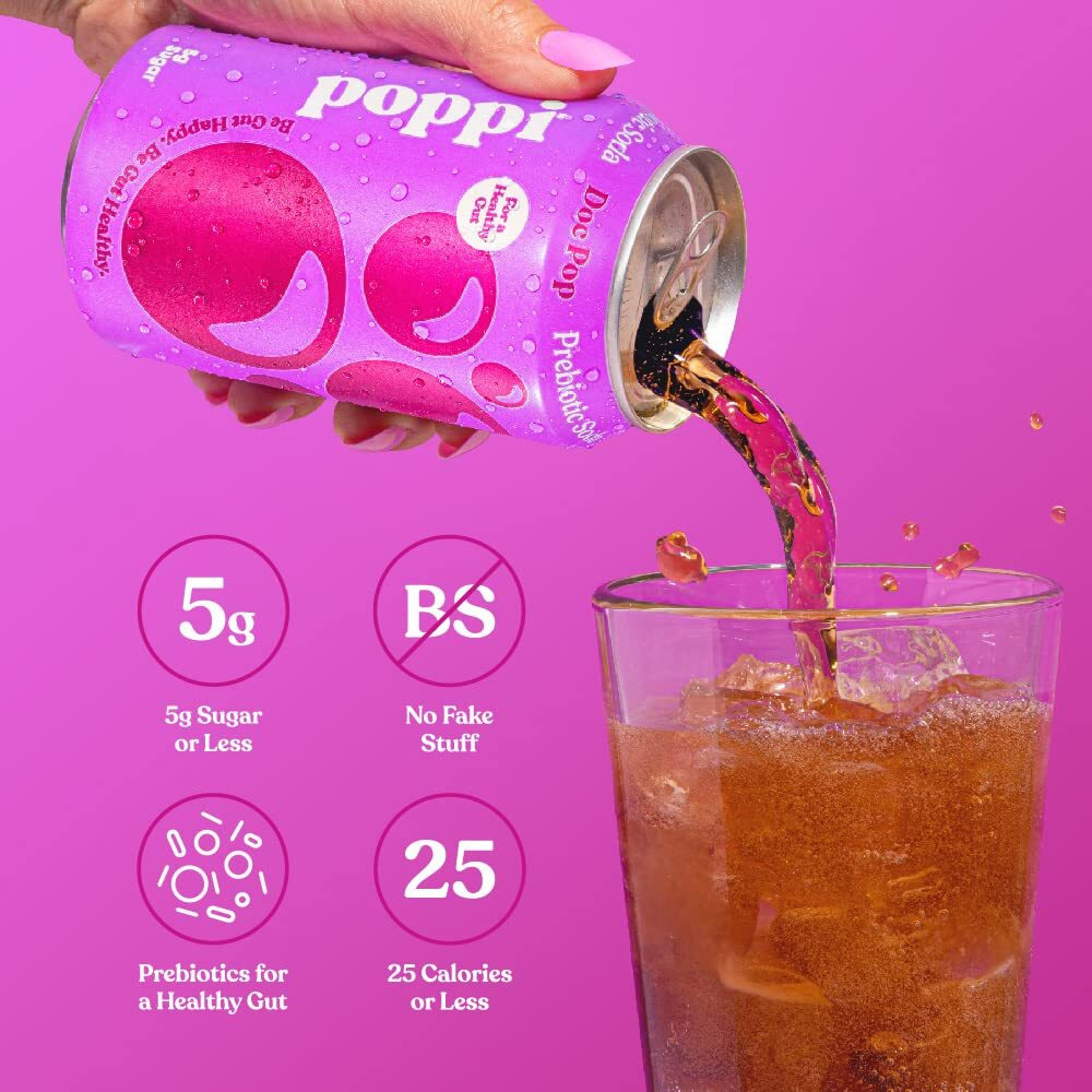 Poppi Sparkling Prebiotic Soda, Gut Health & Immunity Benefits, Beverages With Apple Cider Vinegar, Seltzer Water & Cola Flavors, Classics Variety Pack, 12Oz (12 Pack) (Packaging May Vary)