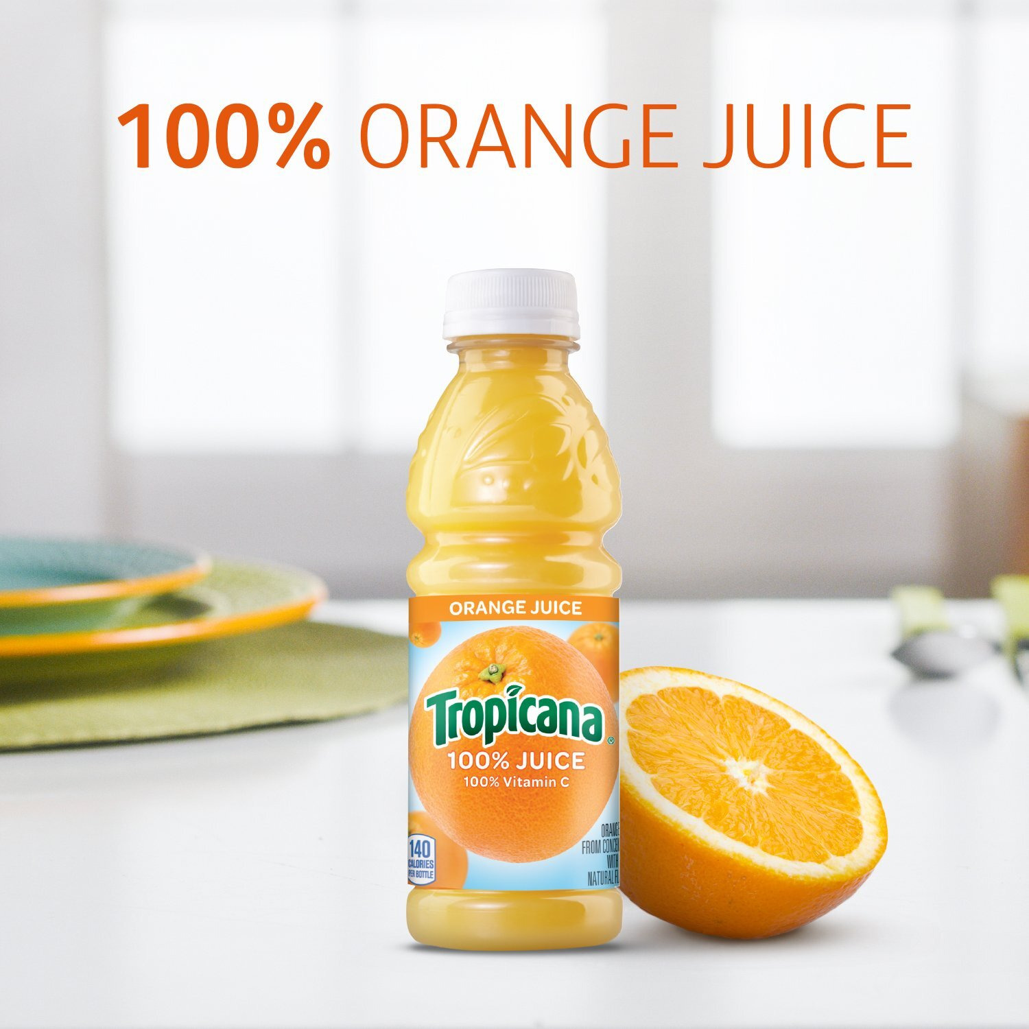 Tropicana 100% Orange Juice, 15.2 Fl Oz (Pack Of 12) - Real Fruit Juices, Vitamin C Rich, No Added Sugars, No Artificial Flavors