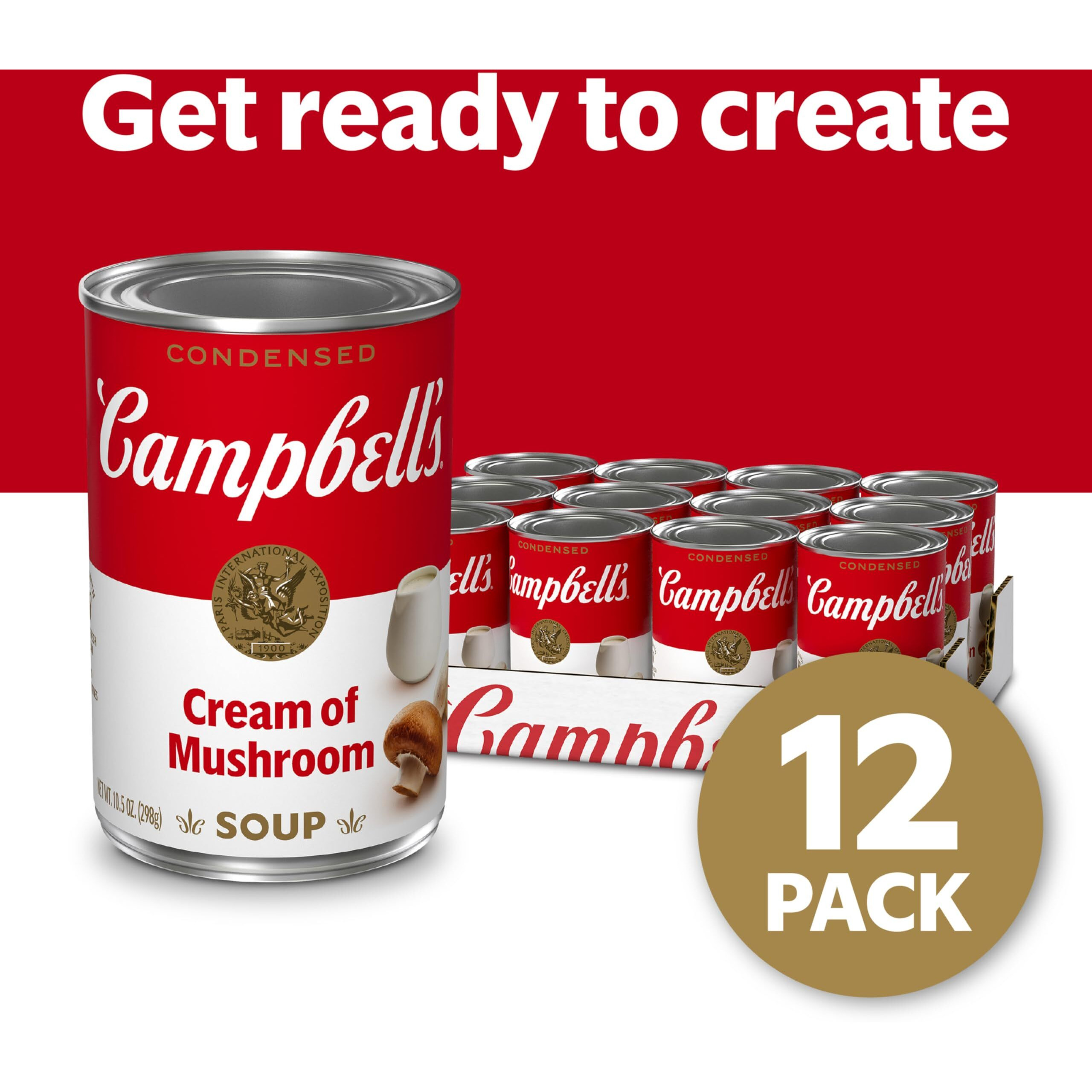 Campbell's Condensed Cream Of Mushroom Soup, 10.5 Ounce Can (Case Of 12)