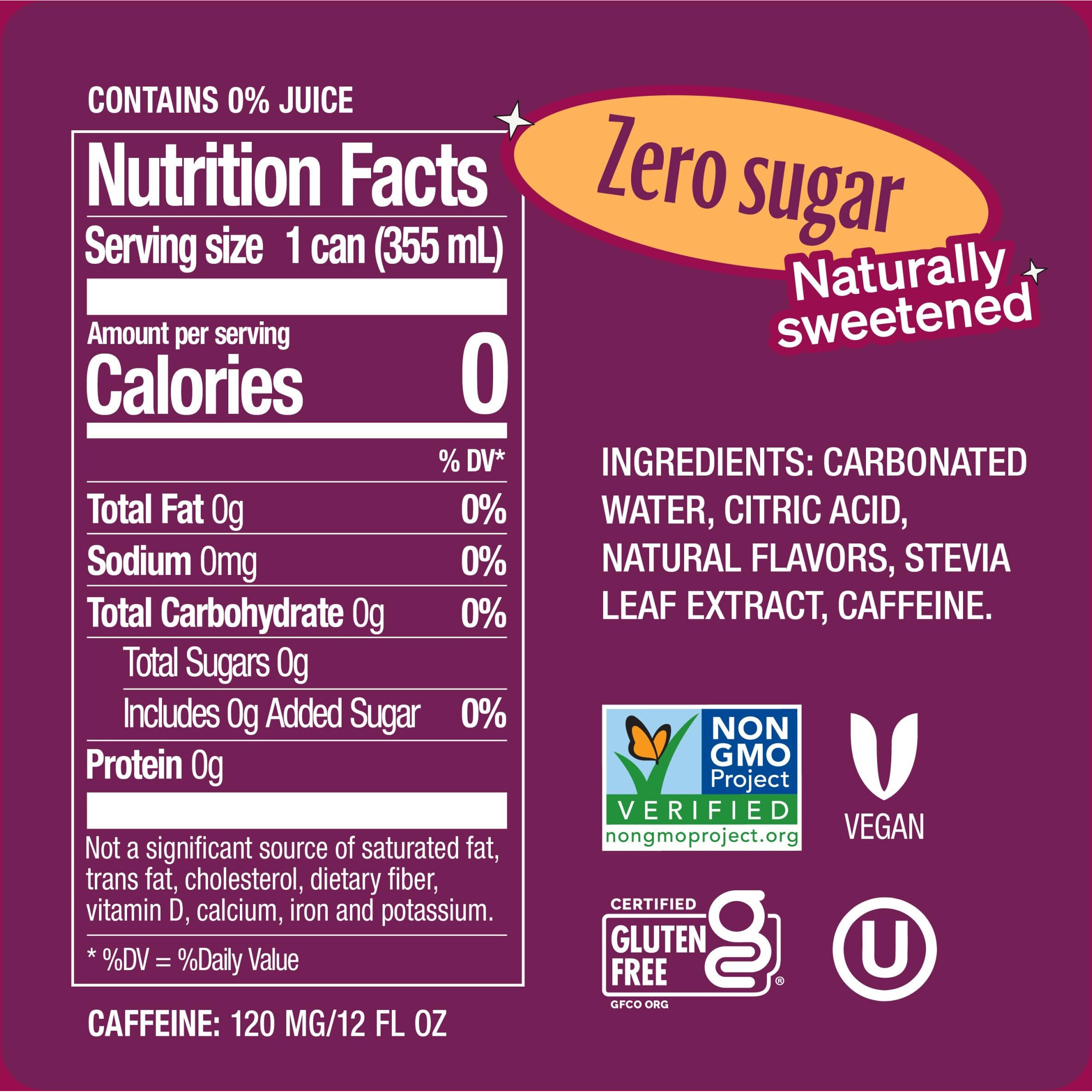 Zevia Zero Sugar, Peach Passionfruit Energy Drink, 12 Fl Oz Cans (Pack Of 12)