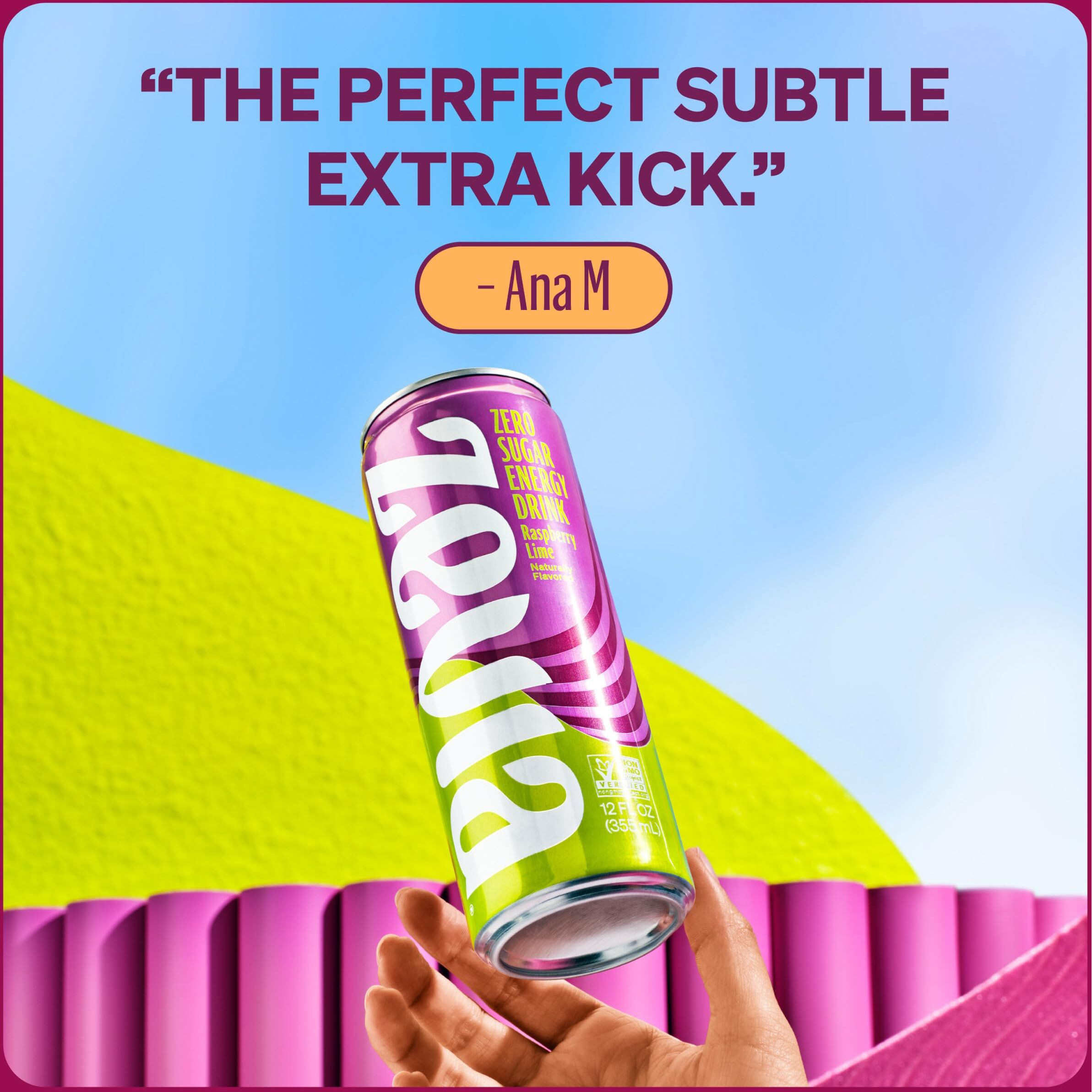 Zevia Zero Sugar, Peach Passionfruit Energy Drink, 12 Fl Oz Cans (Pack Of 12)