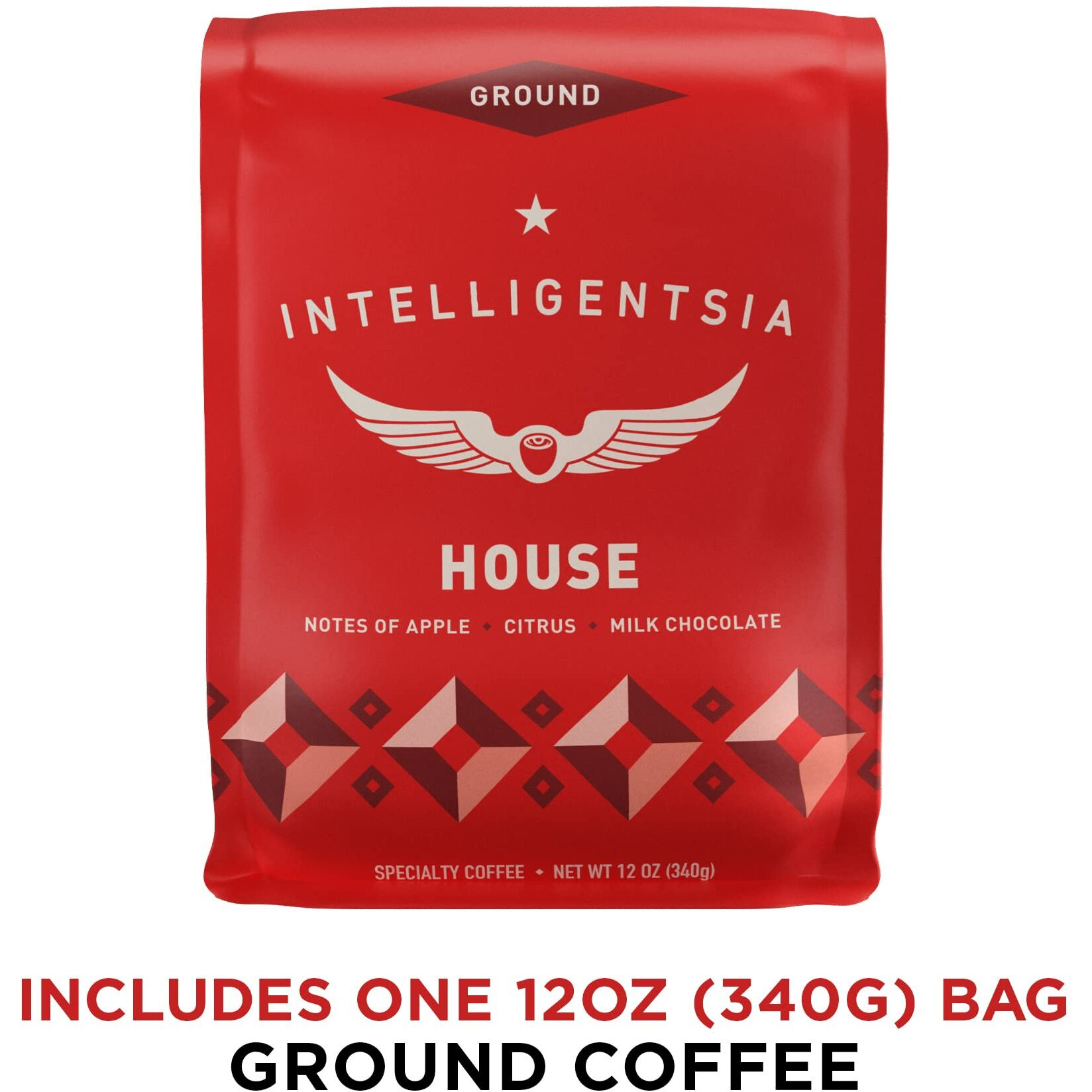 Intelligentsia Coffee, Light Roast Ground Coffee - House 12 Ounce Bag With Flavor Notes Of Milk Chocolate, Citrus, And Apple