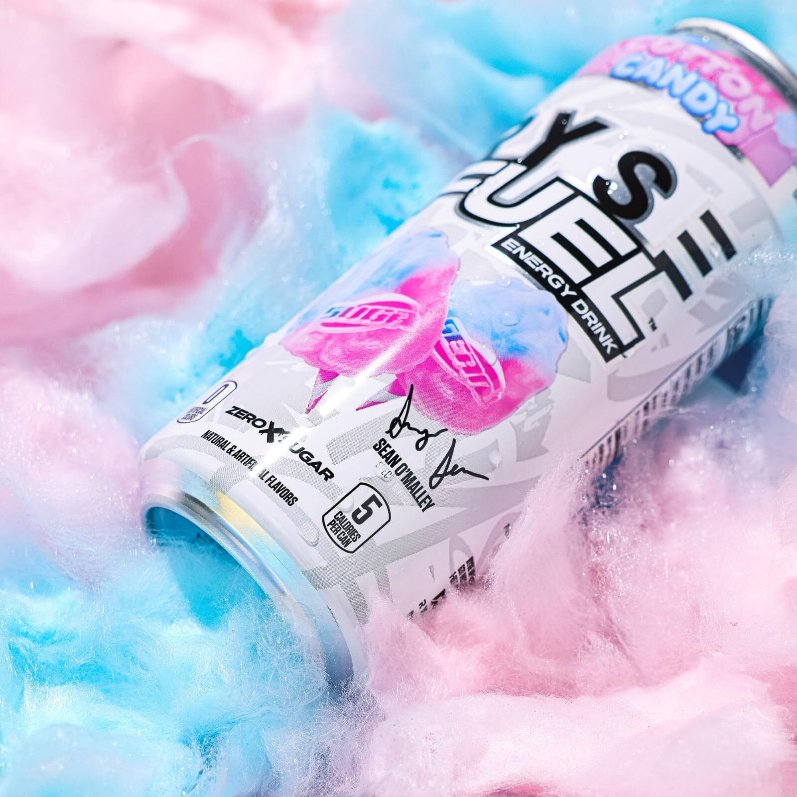 Ryse Fuel Sugar Free Energy Drink | Ryse X Suga Sean | Vegan Friendly, Gluten Free | No Fillers & No Artificial Colors | Low Calorie | 200Mg Natural Caffeine | 12 Pack (Cotton Candy)