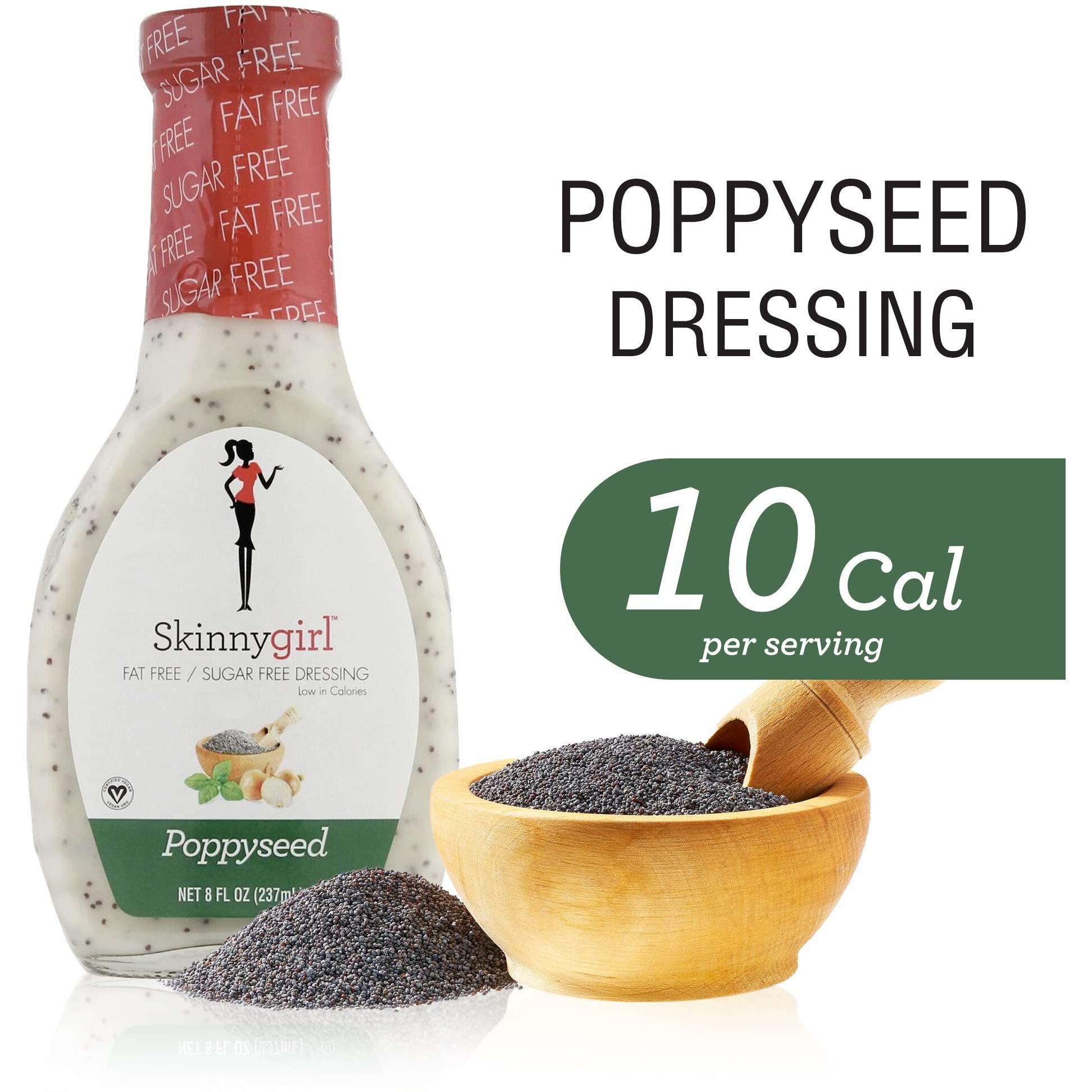 Skinnygirl Fat-Free Salad Dressing, Sugar-Free Poppyseed, 8 Ounce (Pack Of 12)