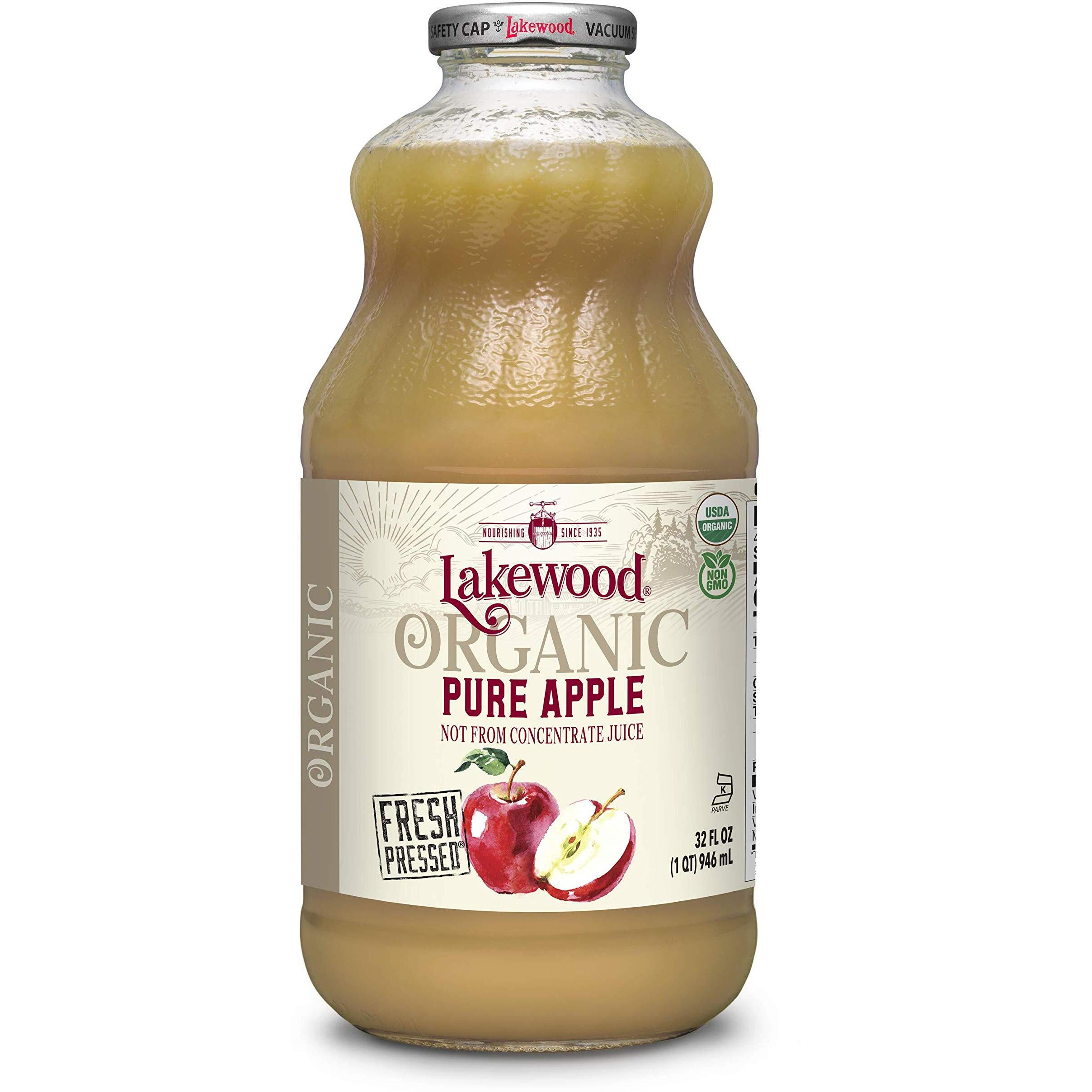 Lakewood Organic Apple Juice Bottles, 32 Fl Oz (Pack Of 6)