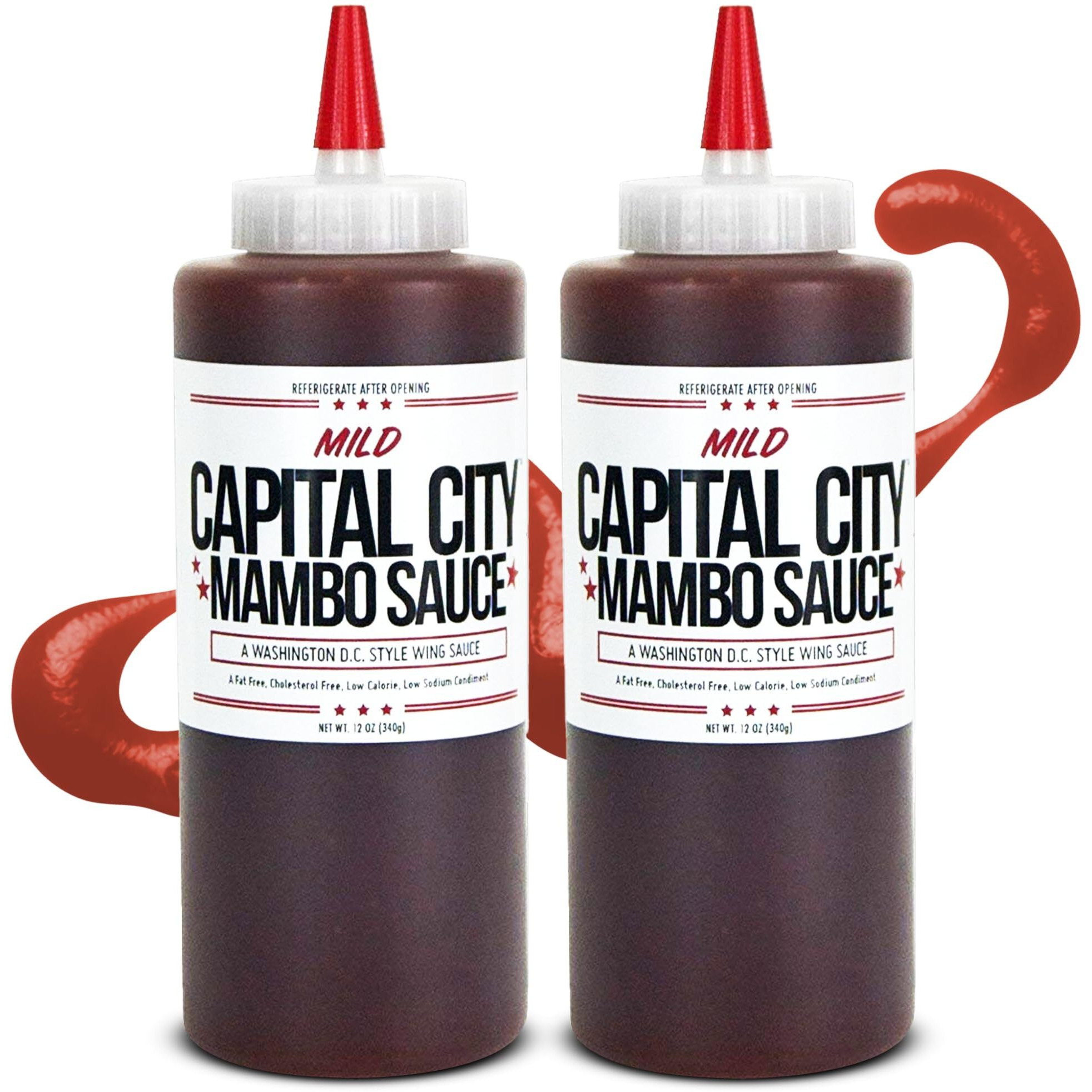 Capital City Mambo Sauce Mild | Washington Dc Wing Sauces | Perfect Condiment For Wings, Chicken, Pork, Beef, Seafood, Burgers, Rice Or Noodles | 12 Fl Oz (2 Pack)