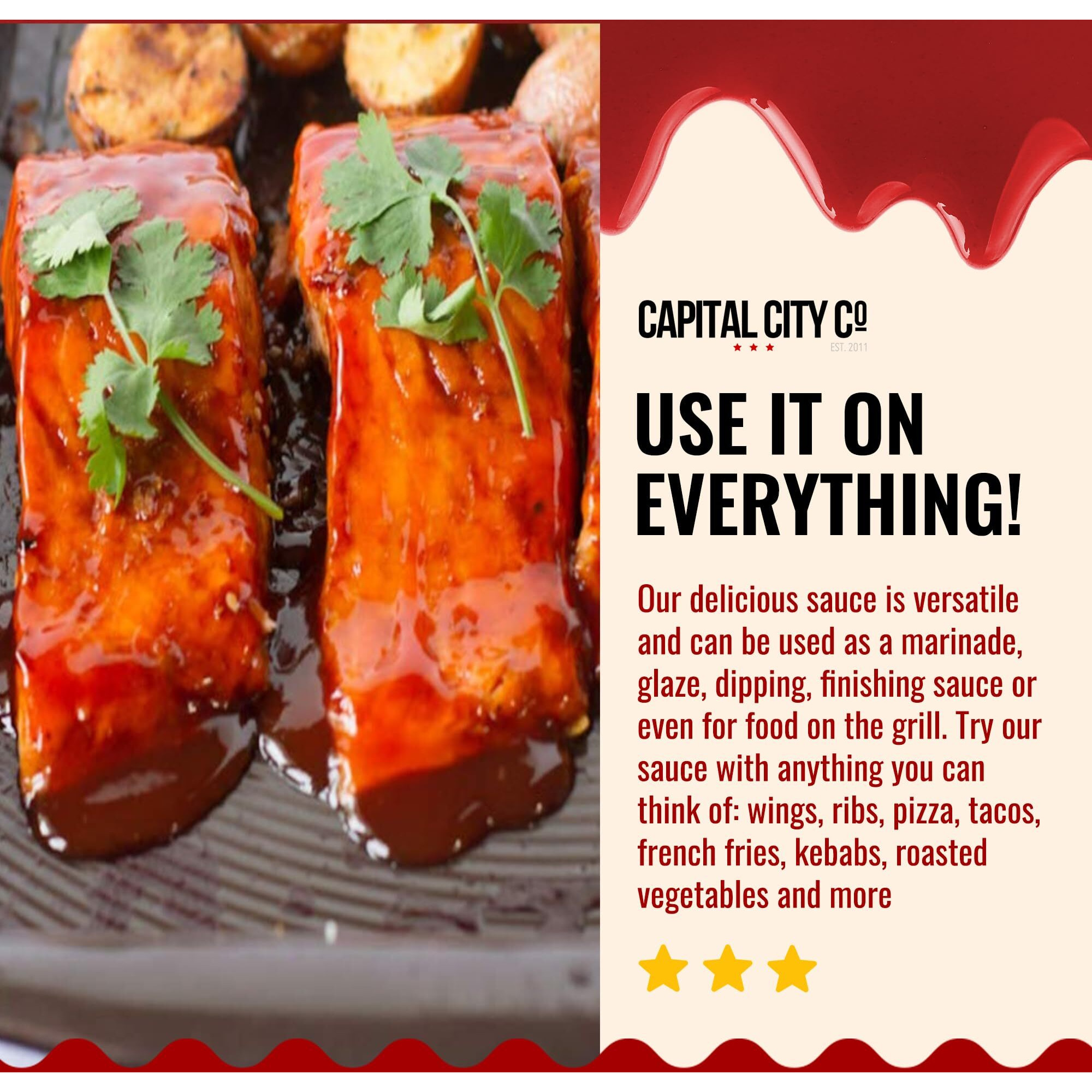 Capital City Mambo Sauce Mild | Washington Dc Wing Sauces | Perfect Condiment For Wings, Chicken, Pork, Beef, Seafood, Burgers, Rice Or Noodles | 12 Fl Oz (2 Pack)