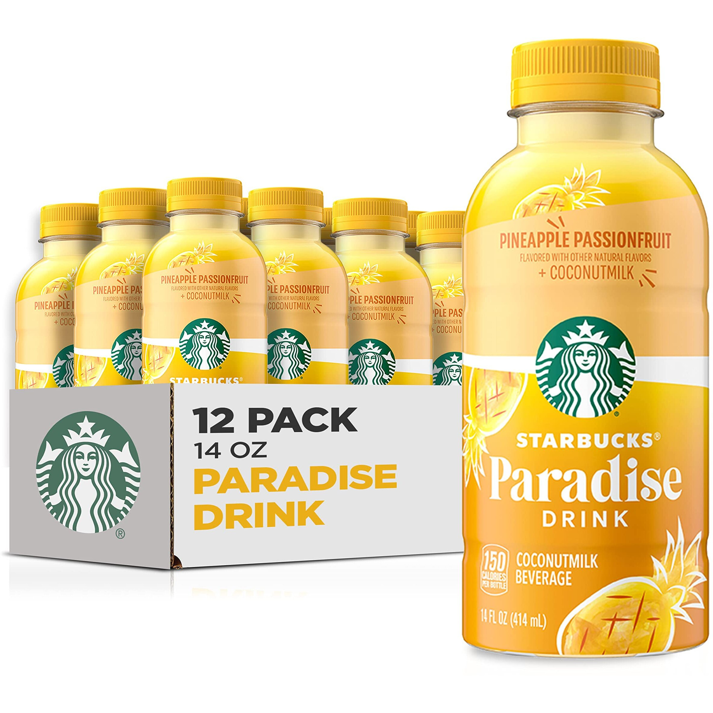 Starbucks Paradise Drink, Pineapple Passionfruit With Coconut Milk, 14Oz Bottles (12 Pack)