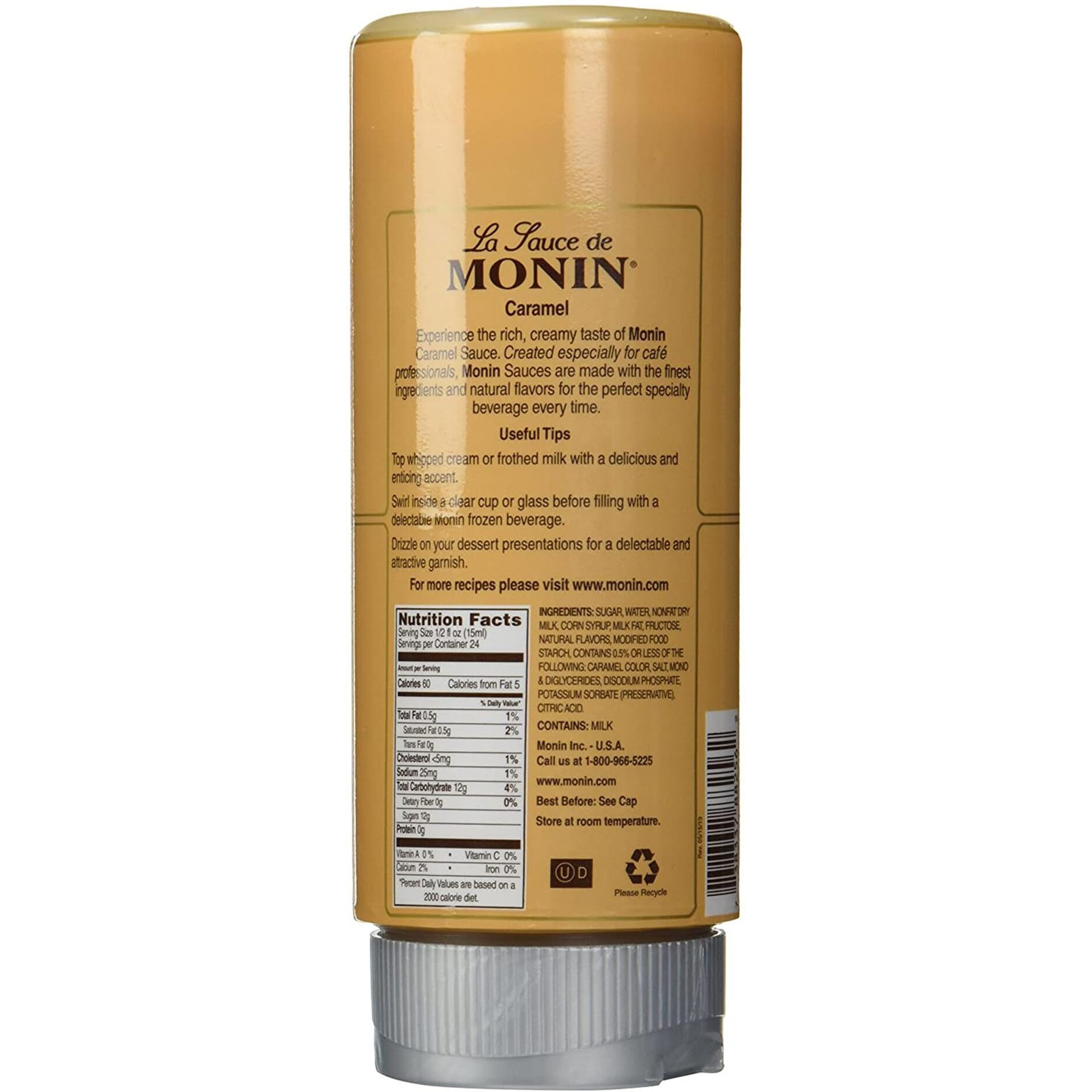 Monin - Gourmet Caramel Sauce, Rich And Buttery, Great For Desserts, Coffee, And Snacks, Gluten-Free, Non-Gmo (12 Ounce)