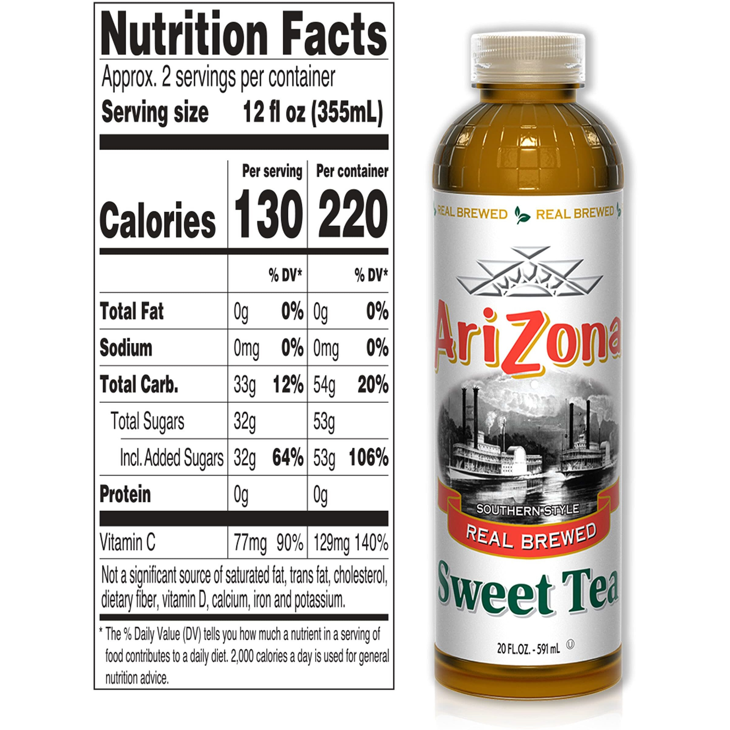 Arizona Sweet Tea Premium Brewed Southern Style, 20 Fl Oz, Pack Of 24
