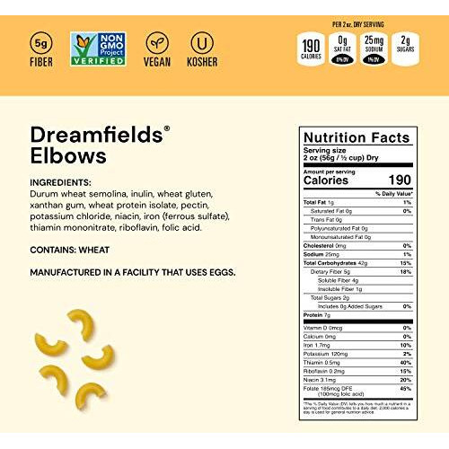 Dreamfields Healthy Pasta Living Elbows, 13.25-Ounce Boxes (Pack Of 6)