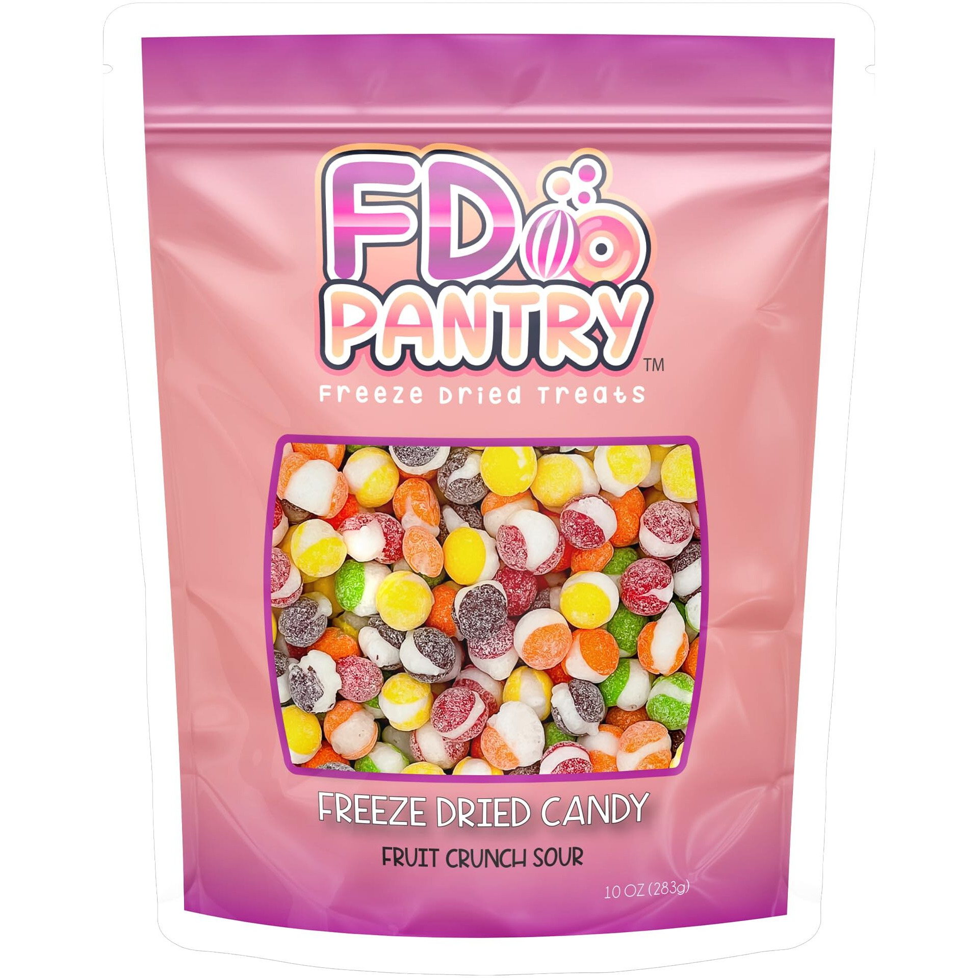 Fruit Crunch Sour - Freeze Dried Candy, 10 Oz - Assorted Sour Flavors, Large Pouch - Ideal Gift Snack Treat