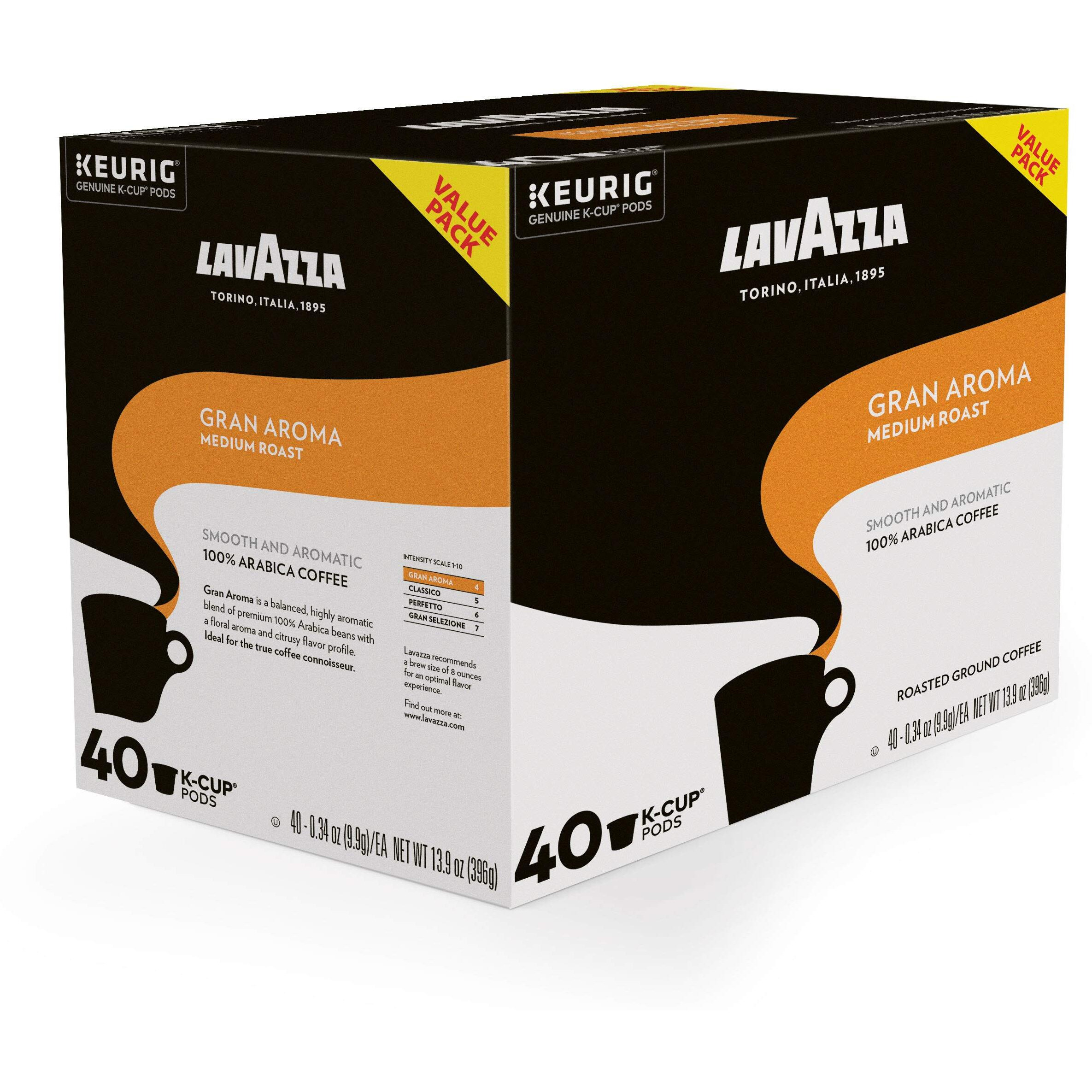 Lavazza Gran Aroma Single-Serve Coffee K-Cups For Keurig Brewer (Pack Of 40)
