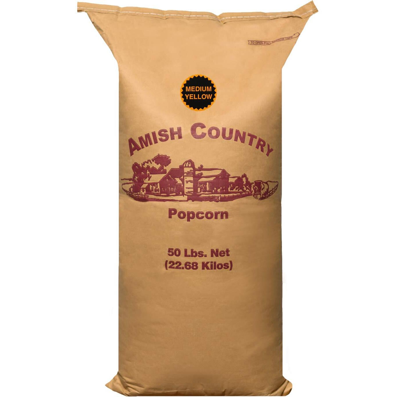 Amish Country Popcorn | 50 Lb Medium Yellow Popcorn | Old Fashioned, Non-Gmo And Gluten Free (50Lb Bag)
