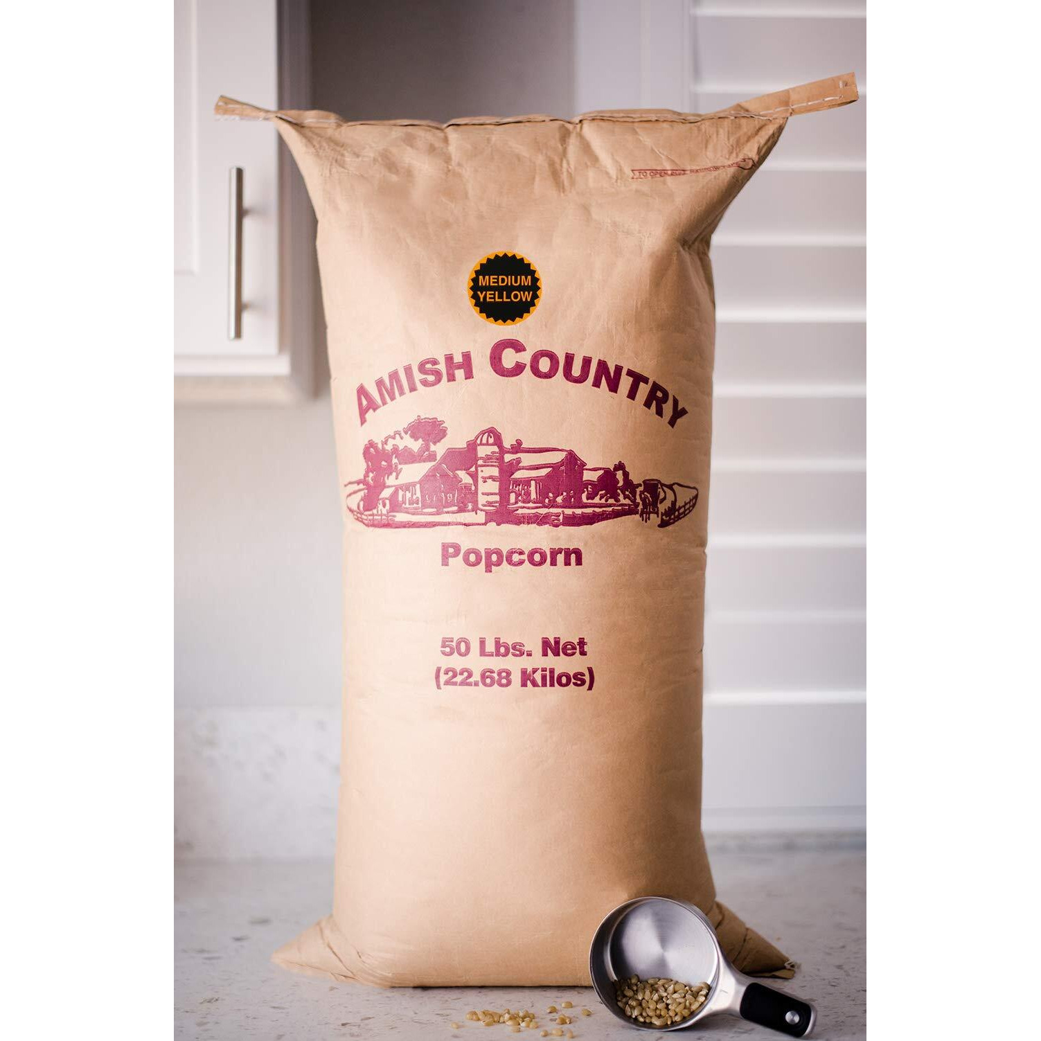 Amish Country Popcorn | 50 Lb Medium Yellow Popcorn | Old Fashioned, Non-Gmo And Gluten Free (50Lb Bag)