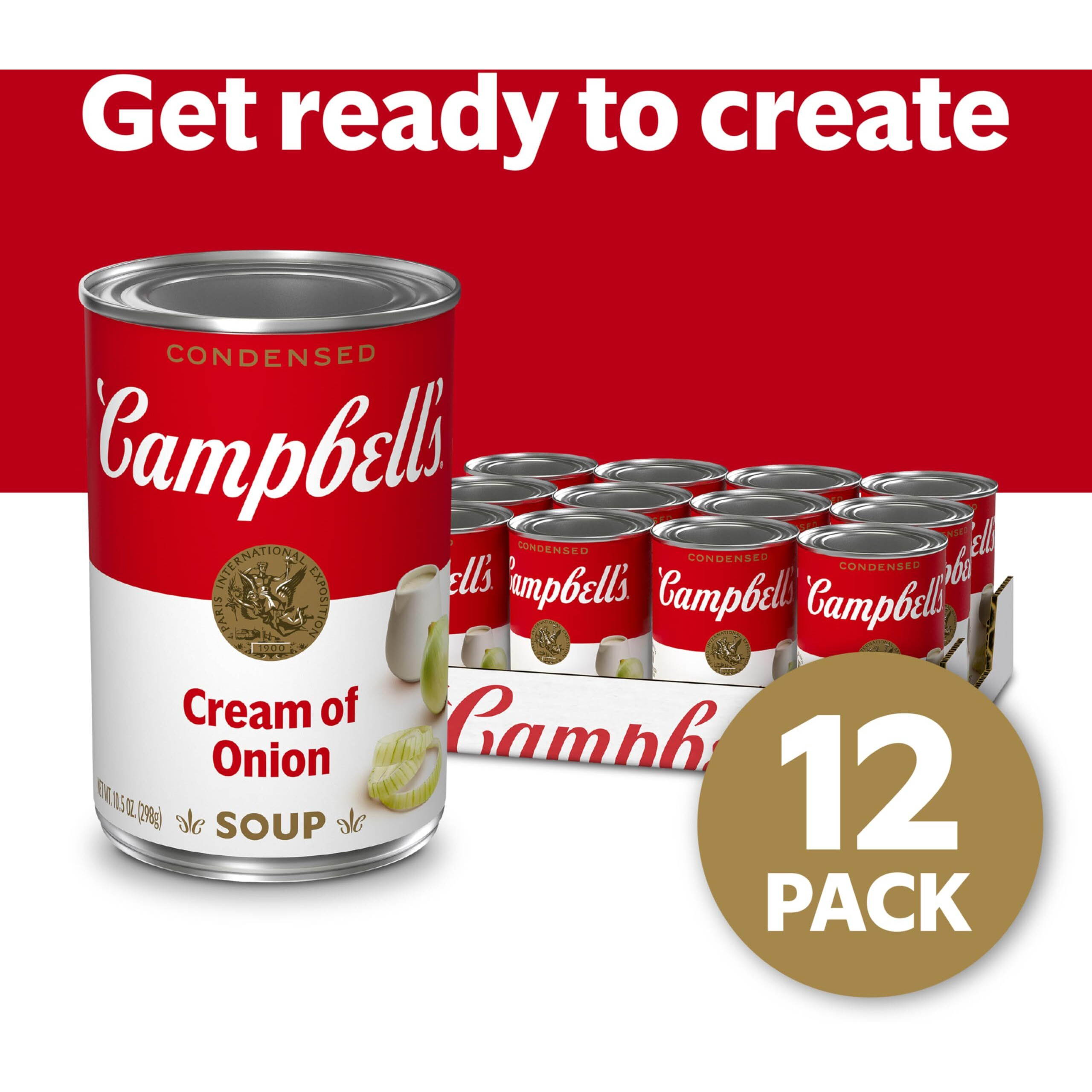 Campbell's Condensed Cream Of Onion Soup, 10.5 Oz Can (12 Pack)