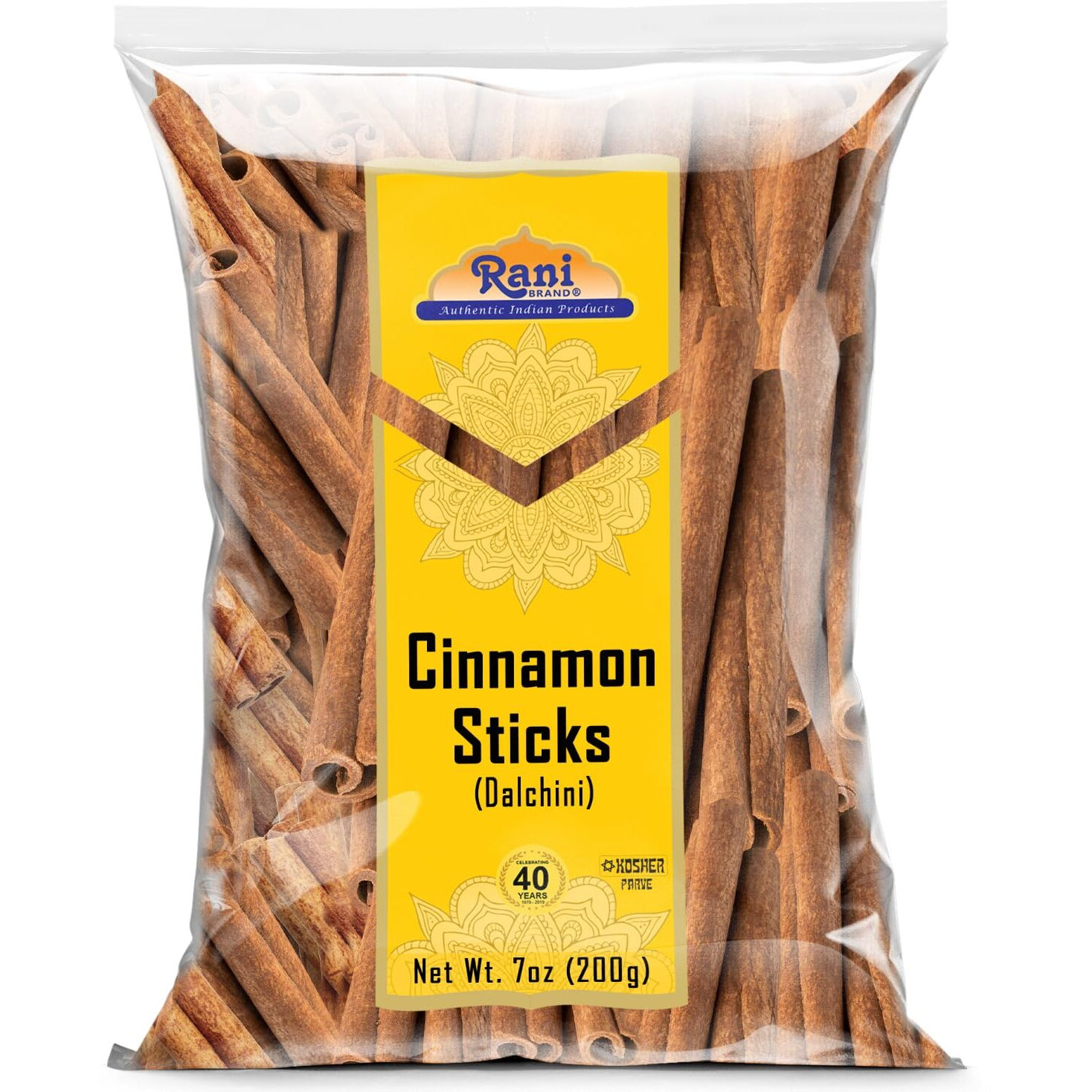 Rani Cinnamon Sticks 7Oz (200G) - 36-44 Sticks - Strong Aroma, Perfect For Baking, Cooking & Beverages | 3+ Inches Length - Cassia Saigon Cinnamon From Vietnam | Kosher
