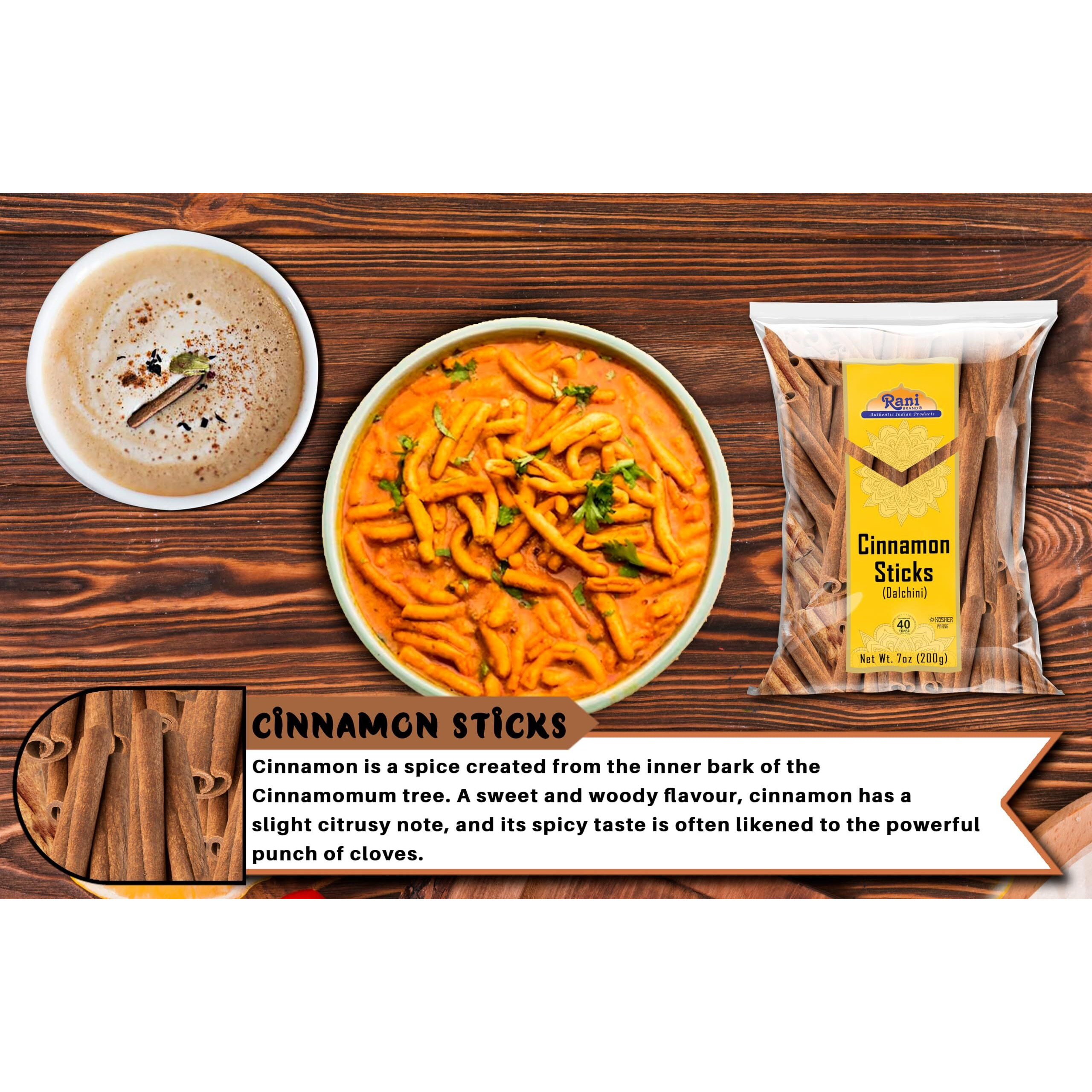 Rani Cinnamon Sticks 7Oz (200G) - 36-44 Sticks - Strong Aroma, Perfect For Baking, Cooking & Beverages | 3+ Inches Length - Cassia Saigon Cinnamon From Vietnam | Kosher