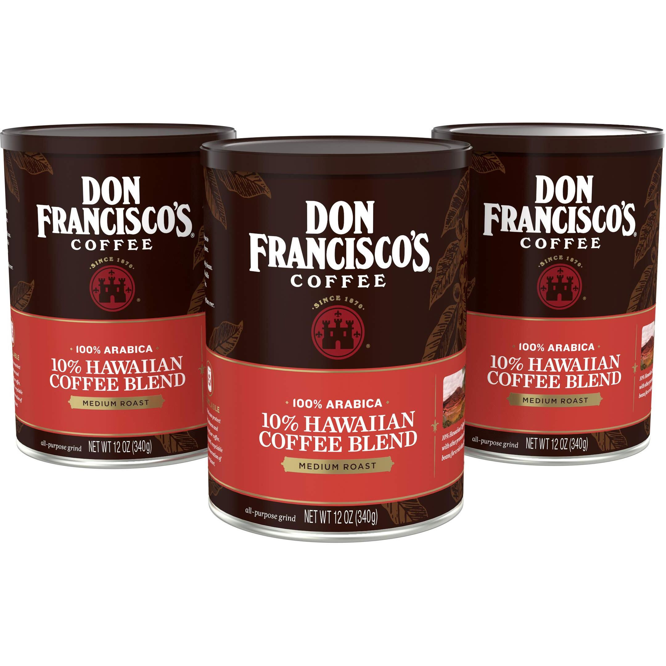 Don Francisco's Hawaiian Blend Ground Coffee (3 X 12 Oz Cans)