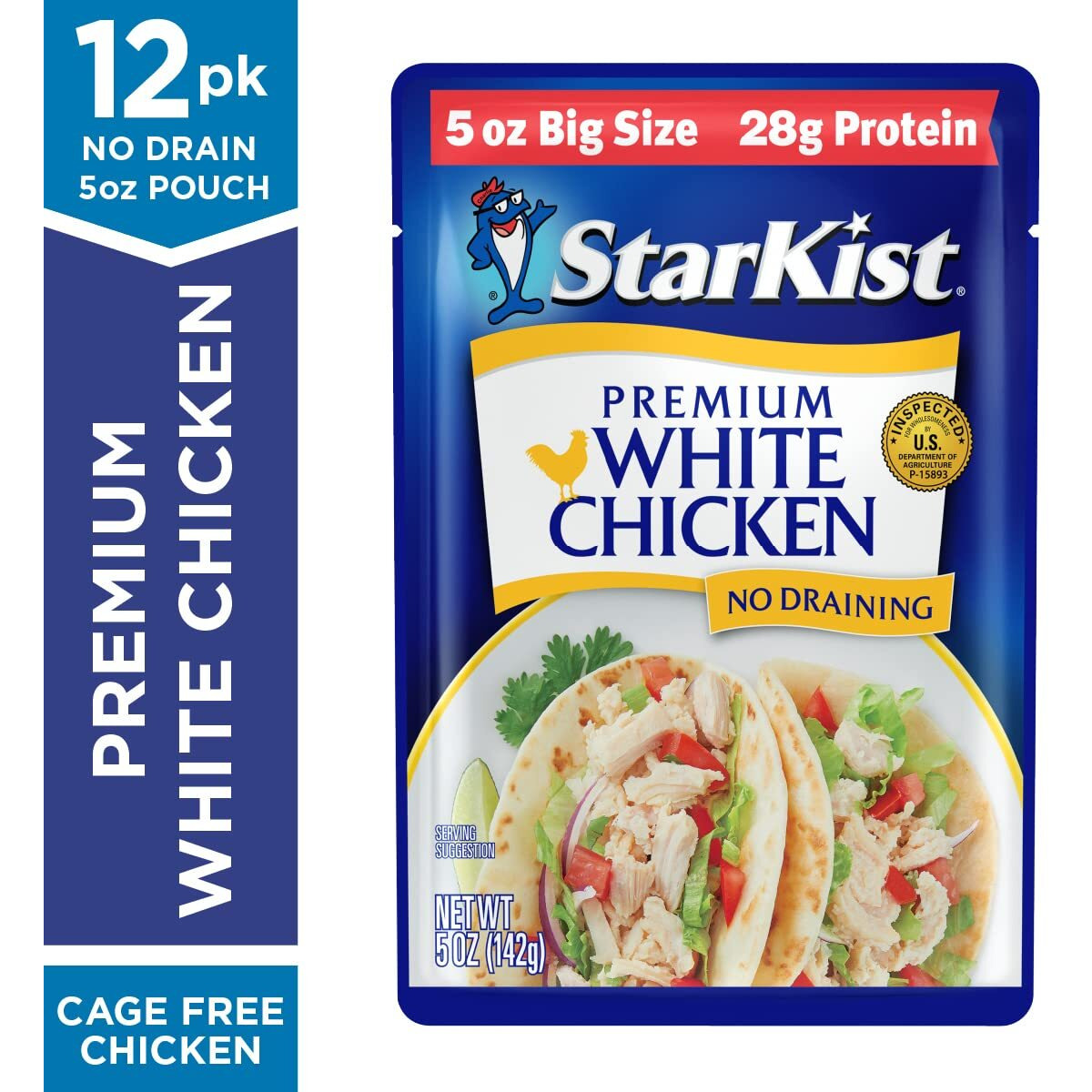 Starkist Premium White Chicken, 5 Oz Pouch (Pack Of 12)