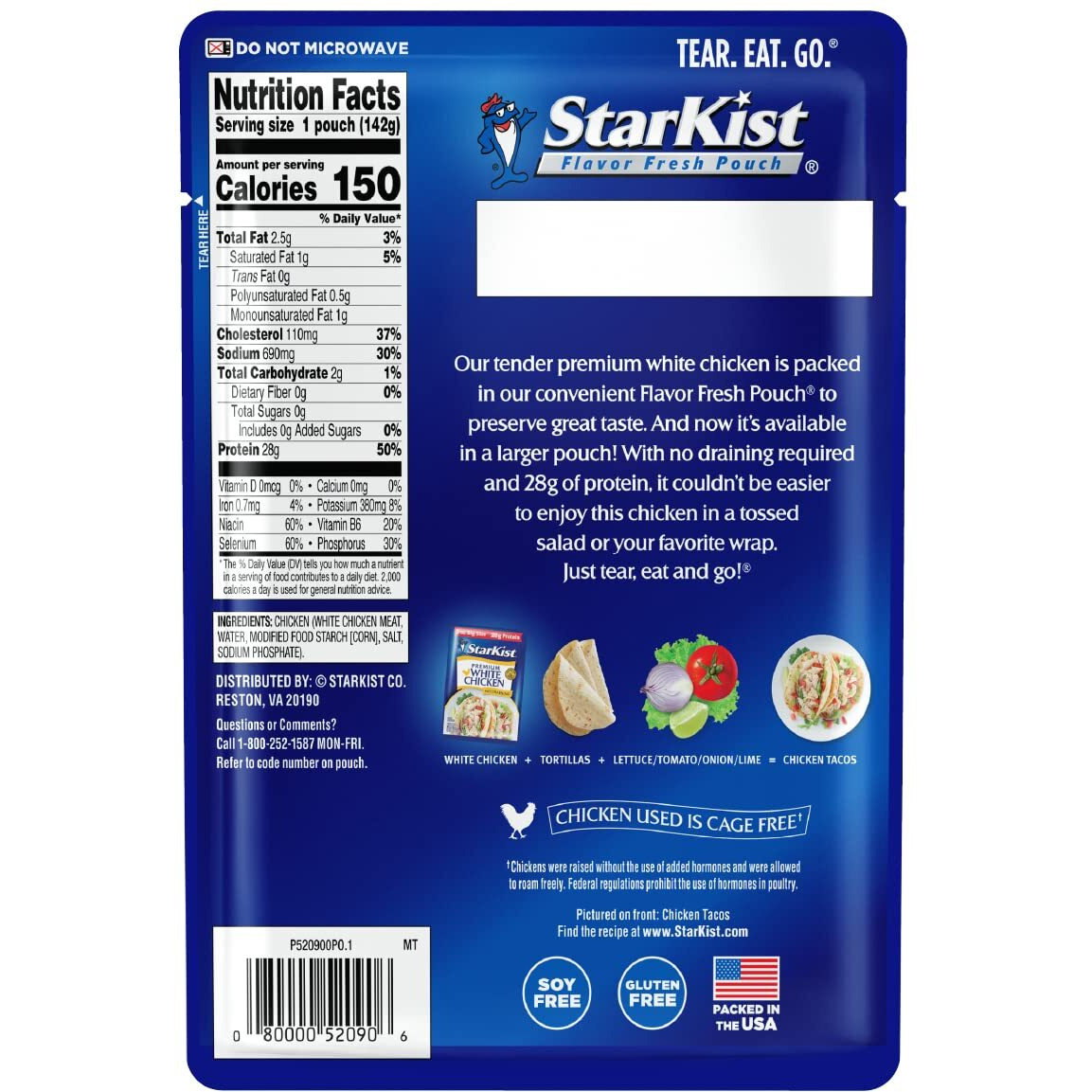 Starkist Premium White Chicken, 5 Oz Pouch (Pack Of 12)