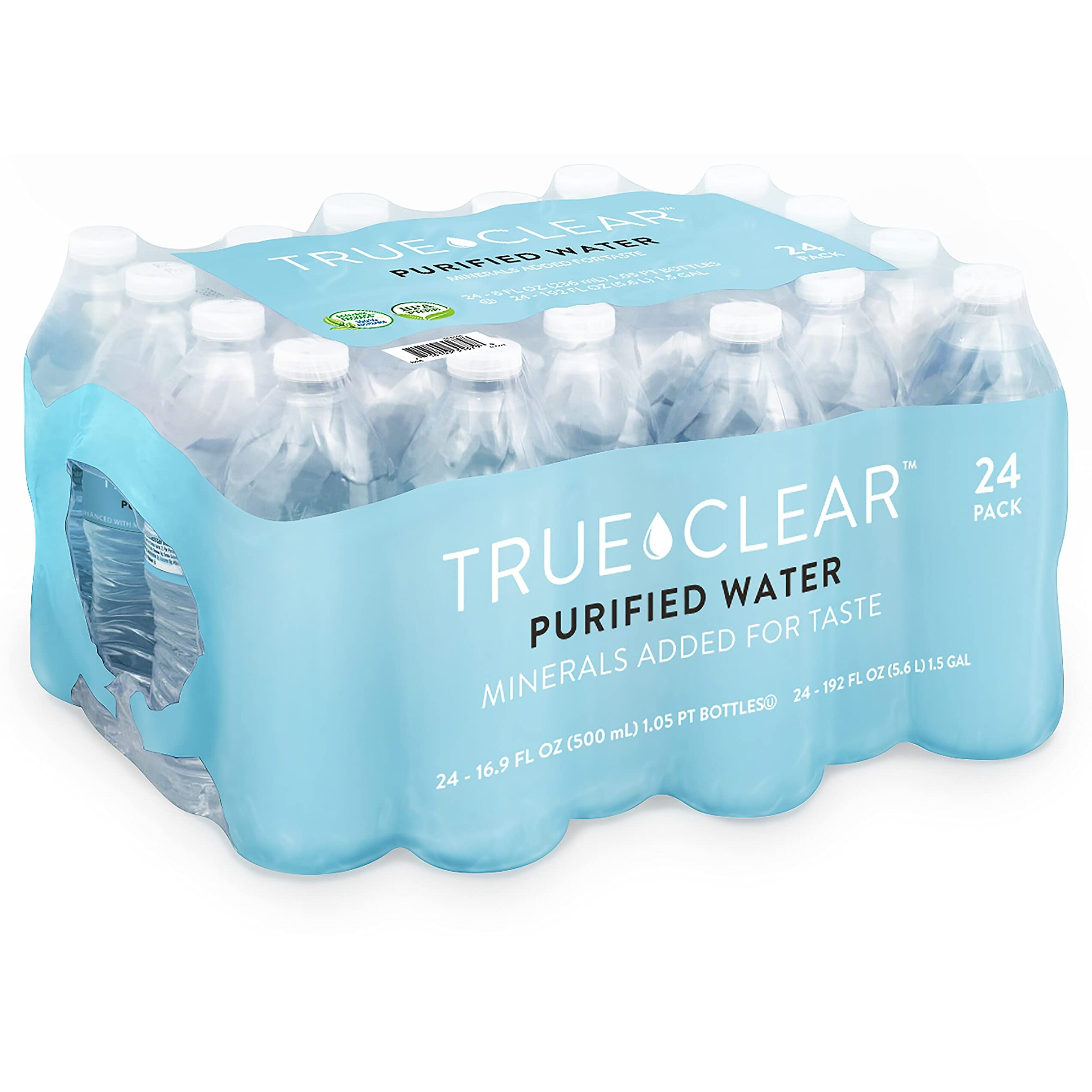 True Clear Purified Bottled Water, Bpa Free Water Bottles, Easy To Carry (16.9 Oz Per Bottle, 24 Bottles Per Carton)