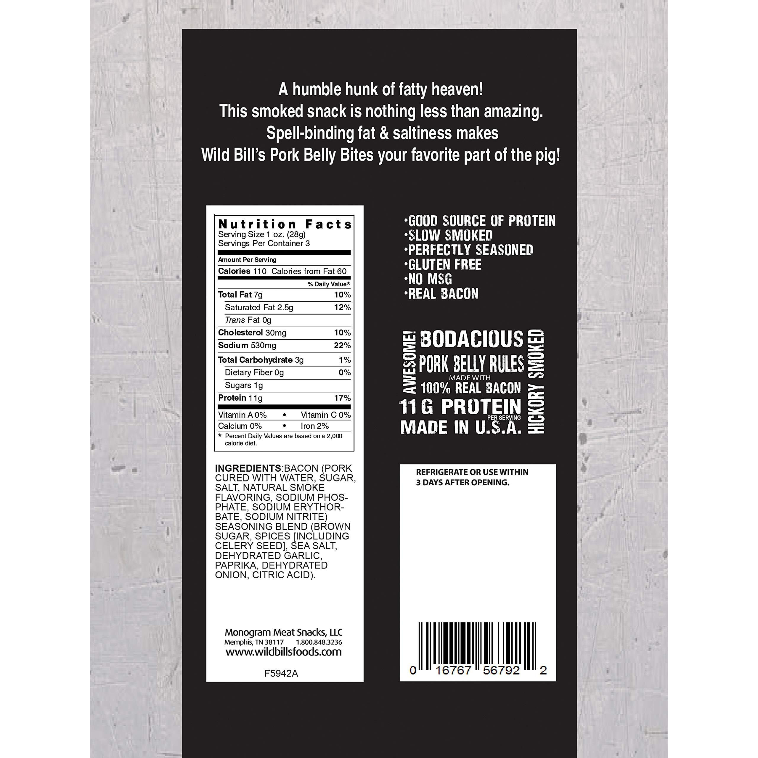 Wild Bills Pork Belly Bites 3 Ounce Pack (3 Count)