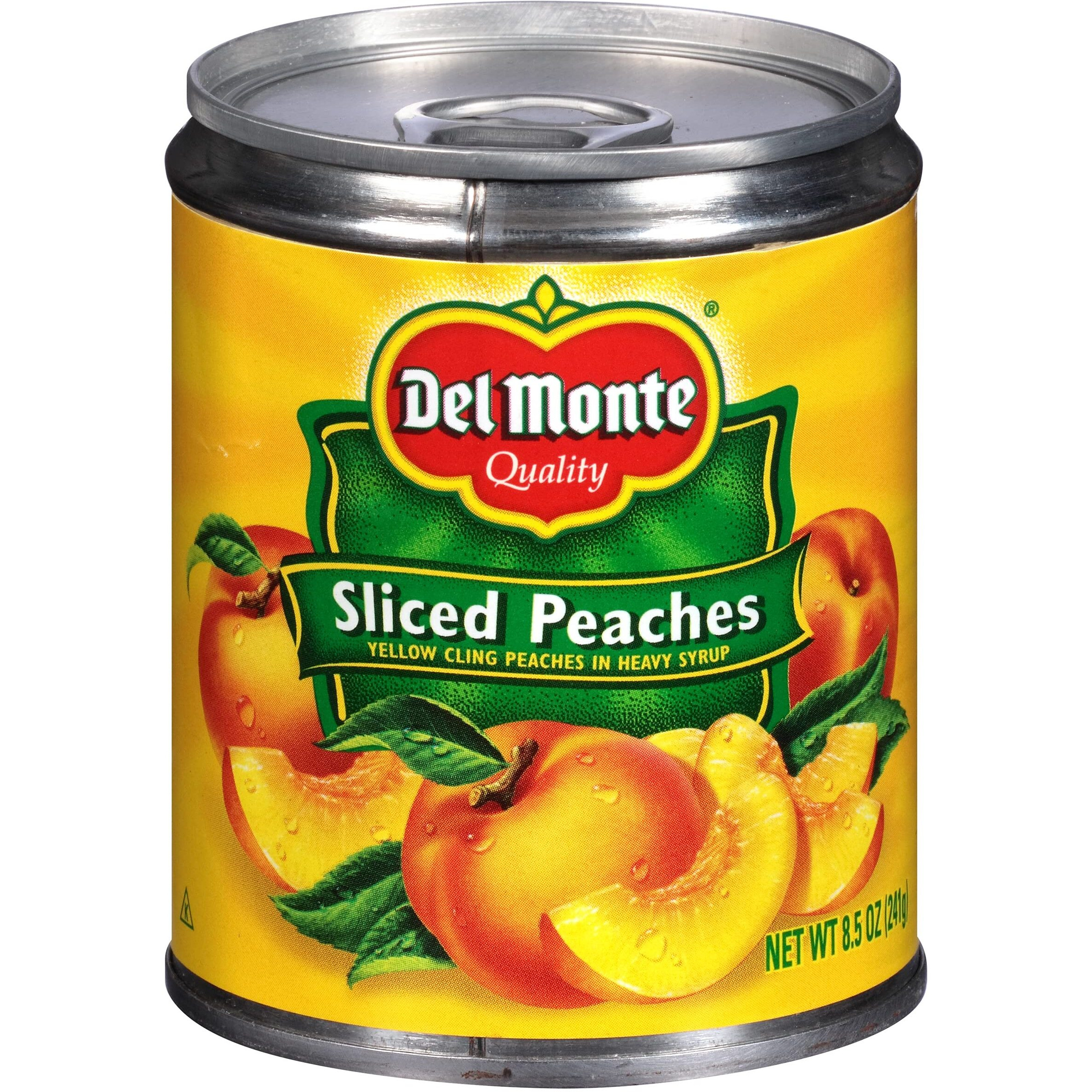 Del Monte Sliced Yellow Cling Canned Peaches In Heavy Syrup, 8.5 Oz Can (Pack Of 12 Cans)