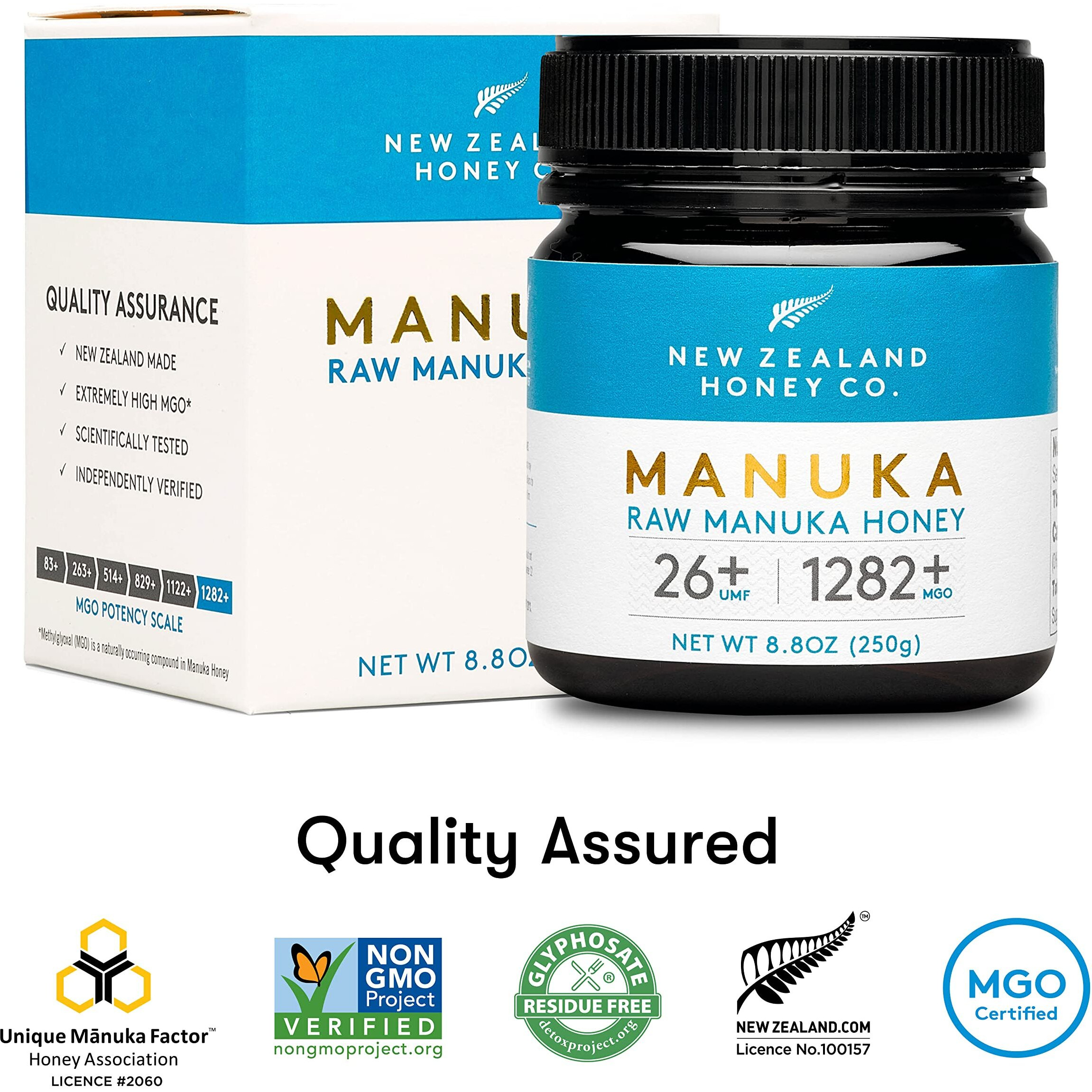 New Zealand Honey Co. Raw Manuka Honey Umf 26+ / Mgo 1282+ | 8.8Oz, Authentic Umf & Mgo Certified, Traceable Hive To Home