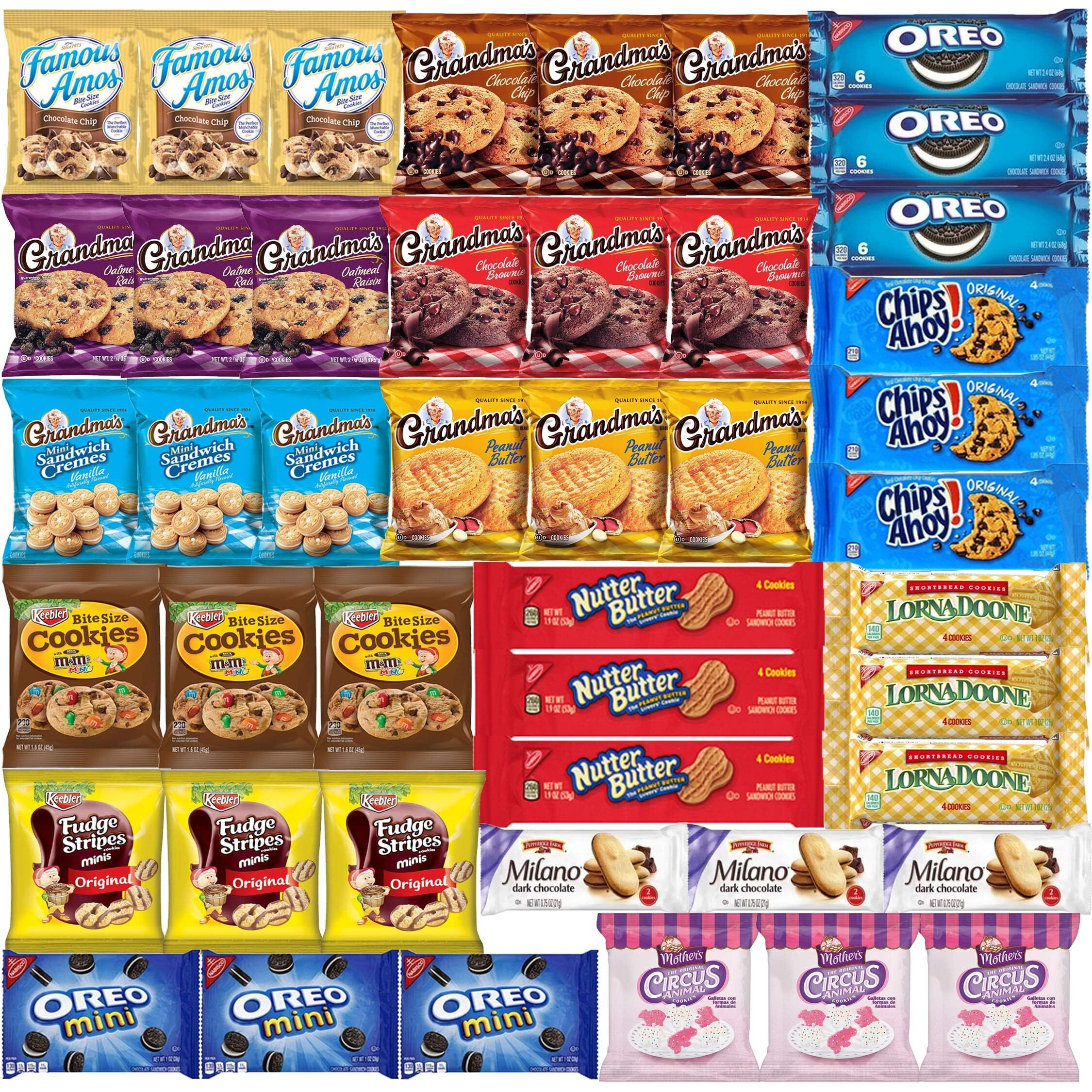 Cookies Individually Wrapped Variety Pack - Cookies Bulk Assortment Care Package Sampler (45 Count)