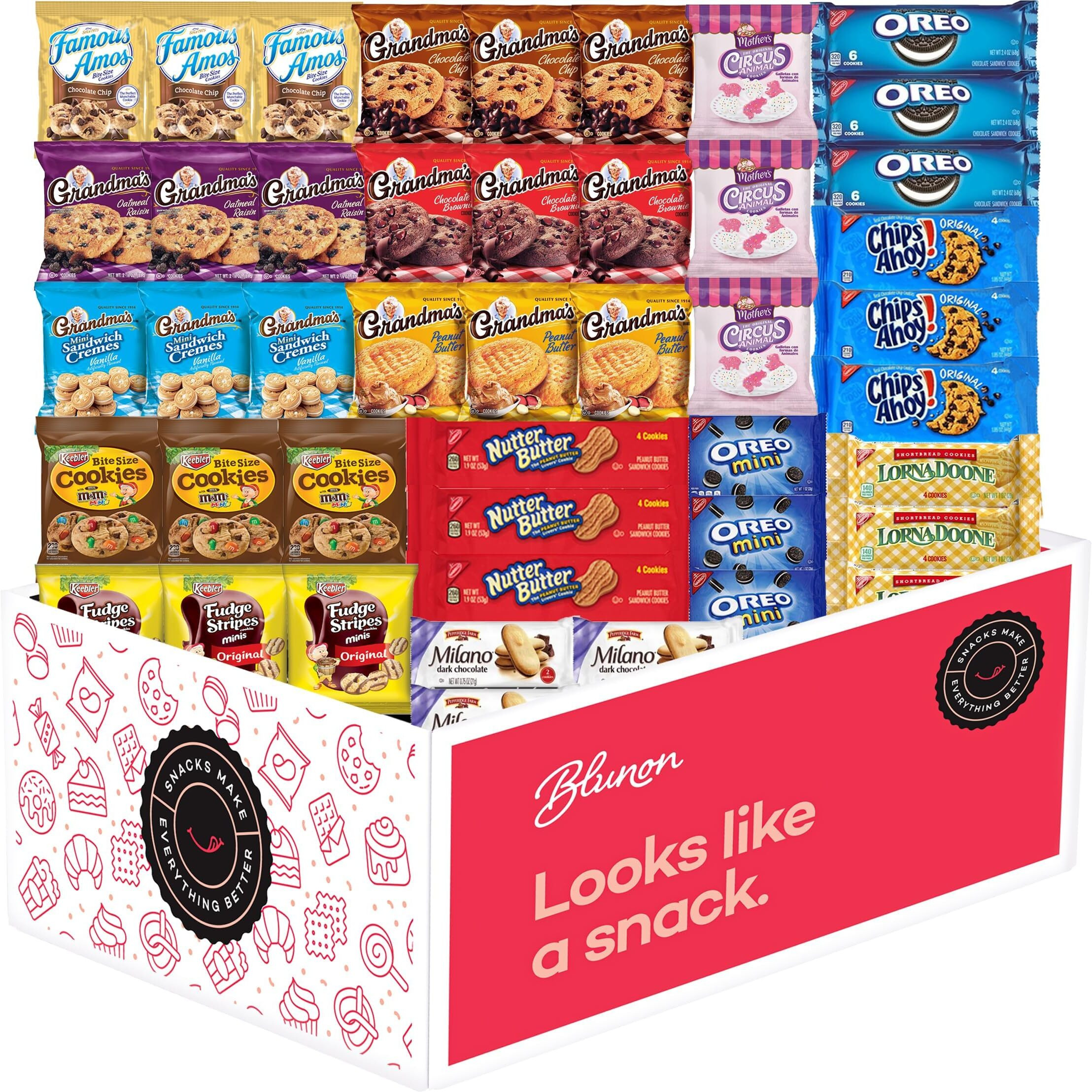 Cookies Individually Wrapped Variety Pack - Cookies Bulk Assortment Care Package Sampler (45 Count)