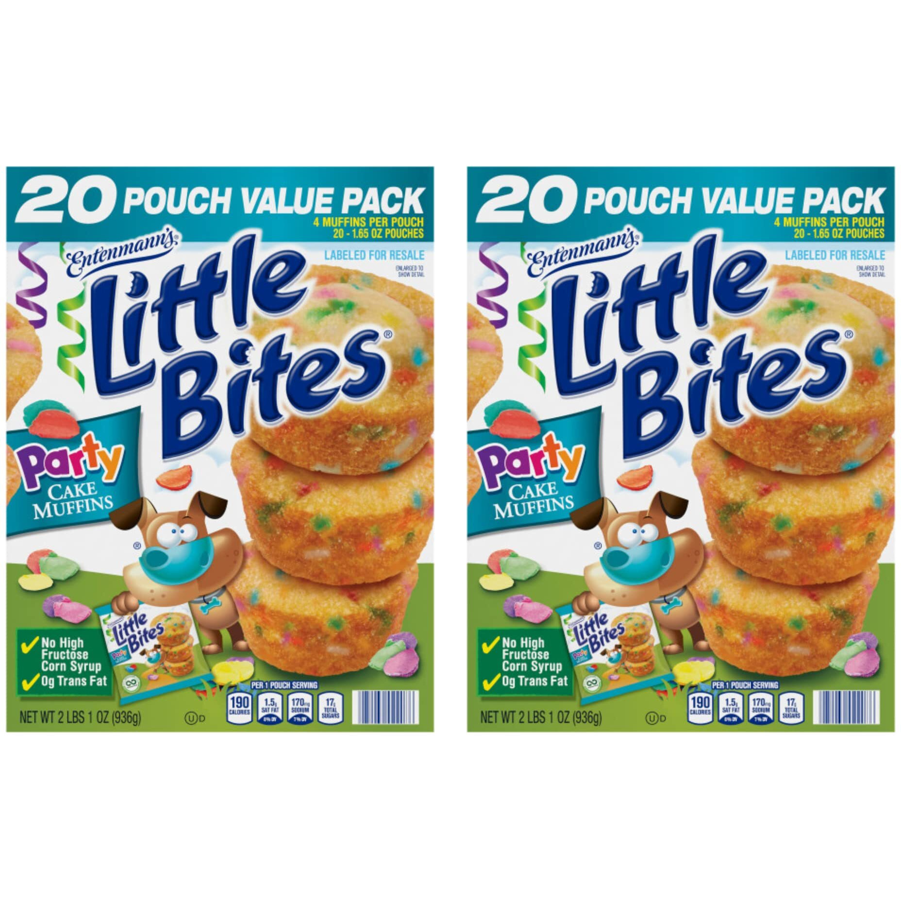 Entenmann's Little Bites Party Cake (Club Pack) Mini Muffins, 40 Packs, 66 Oz