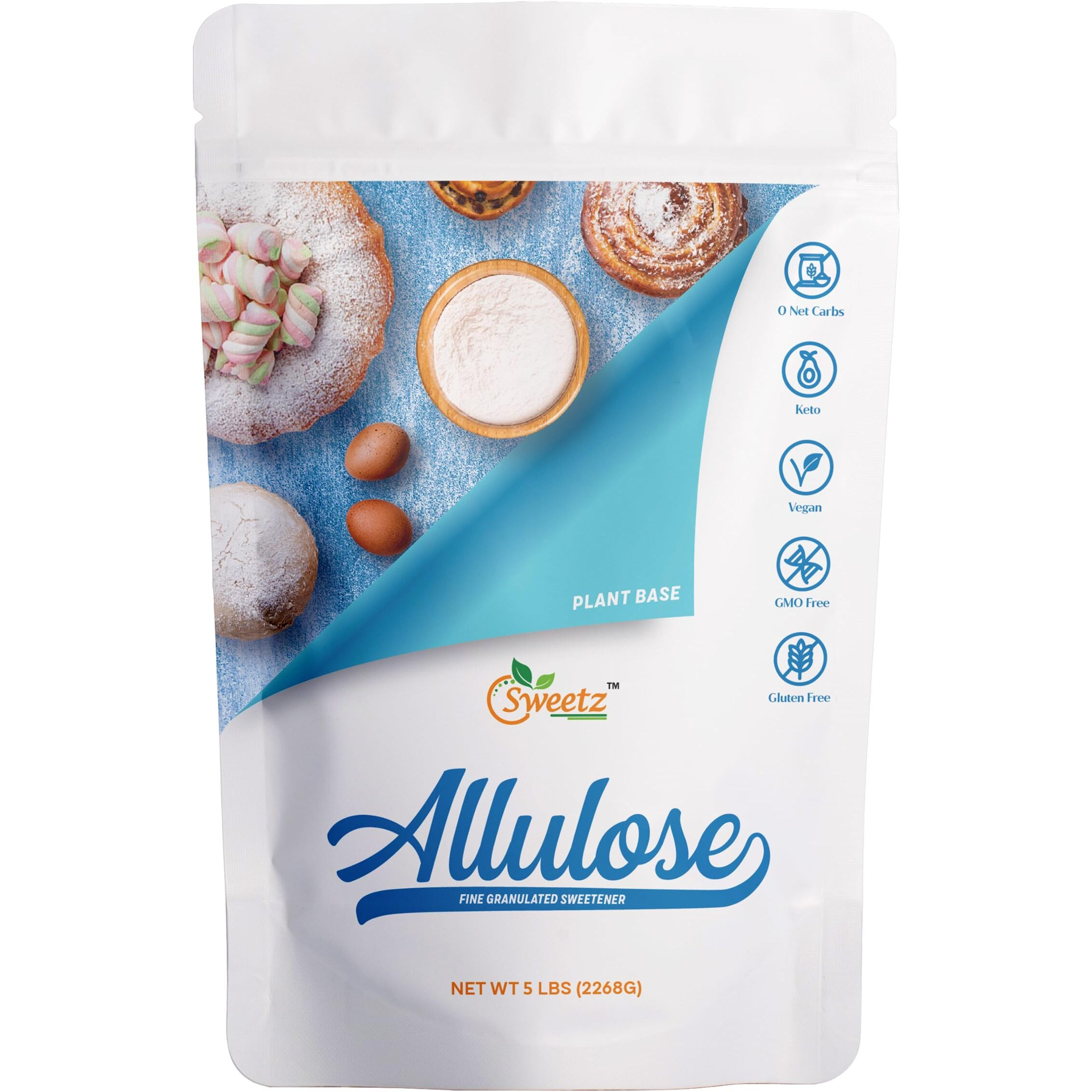 Allulose All Purpose Sweetener Total Servings 567 Zero Calorie Sweetener, Sugar-Free Substitute For Baking, Smoothies, Coffee Low Carb Keto Diet Friendly Food | 5-Lb