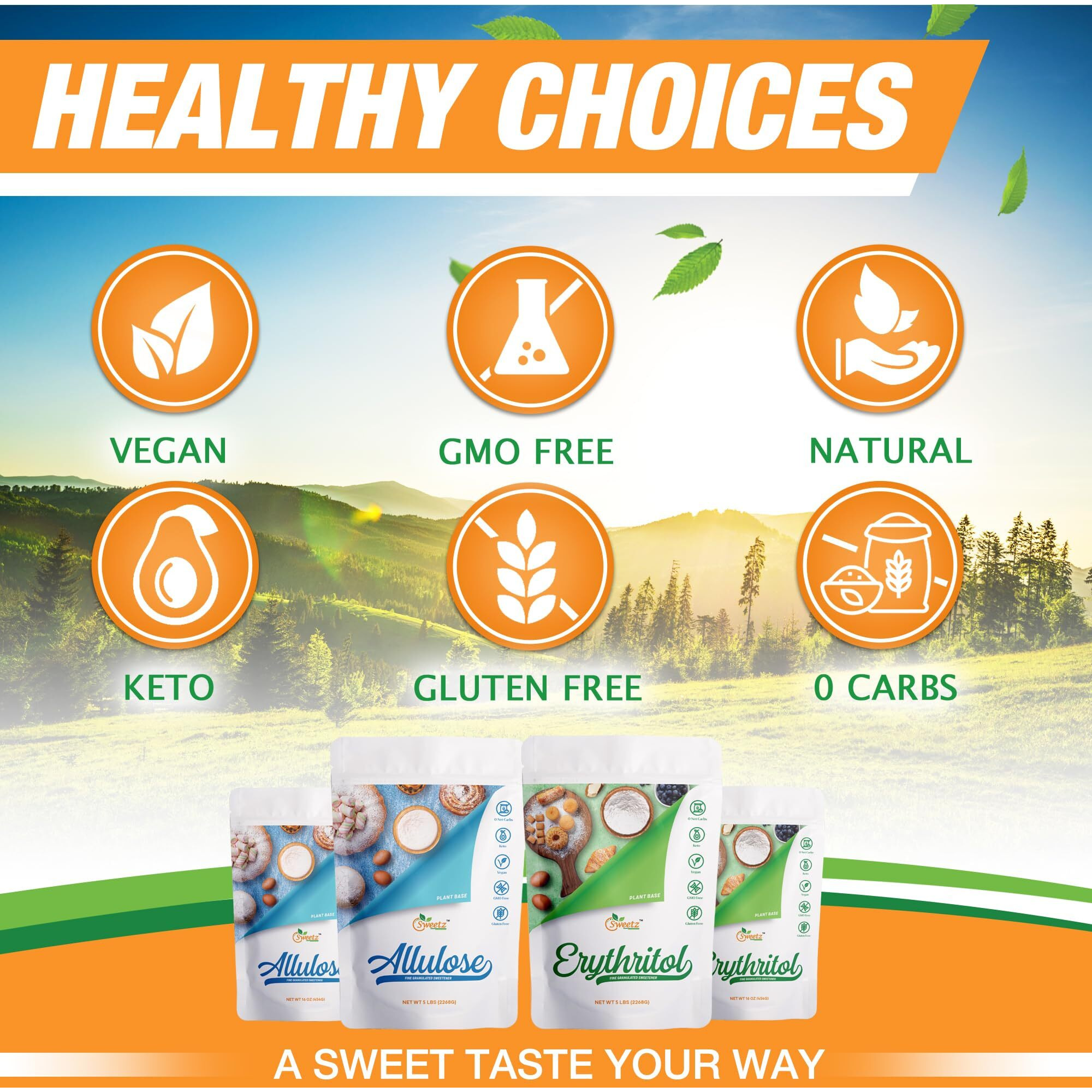 Allulose All Purpose Sweetener Total Servings 567 Zero Calorie Sweetener, Sugar-Free Substitute For Baking, Smoothies, Coffee Low Carb Keto Diet Friendly Food | 5-Lb