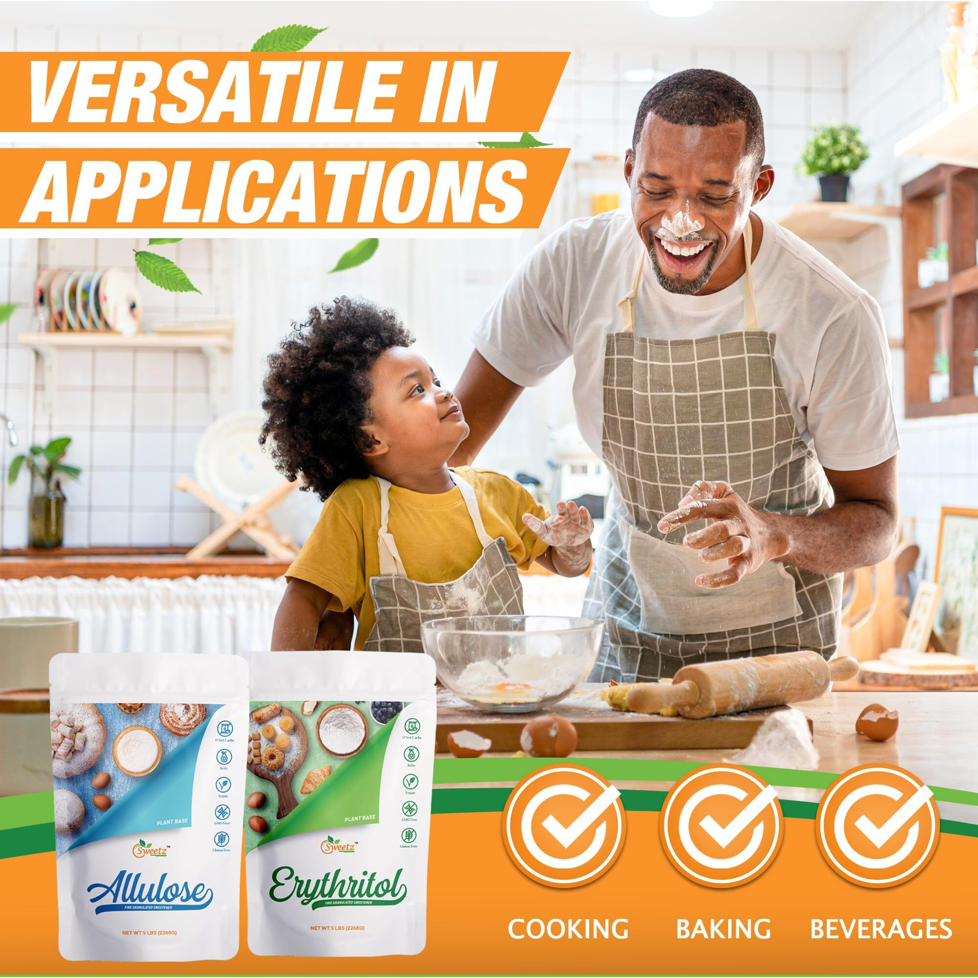 Allulose All Purpose Sweetener Total Servings 567 Zero Calorie Sweetener, Sugar-Free Substitute For Baking, Smoothies, Coffee Low Carb Keto Diet Friendly Food | 5-Lb