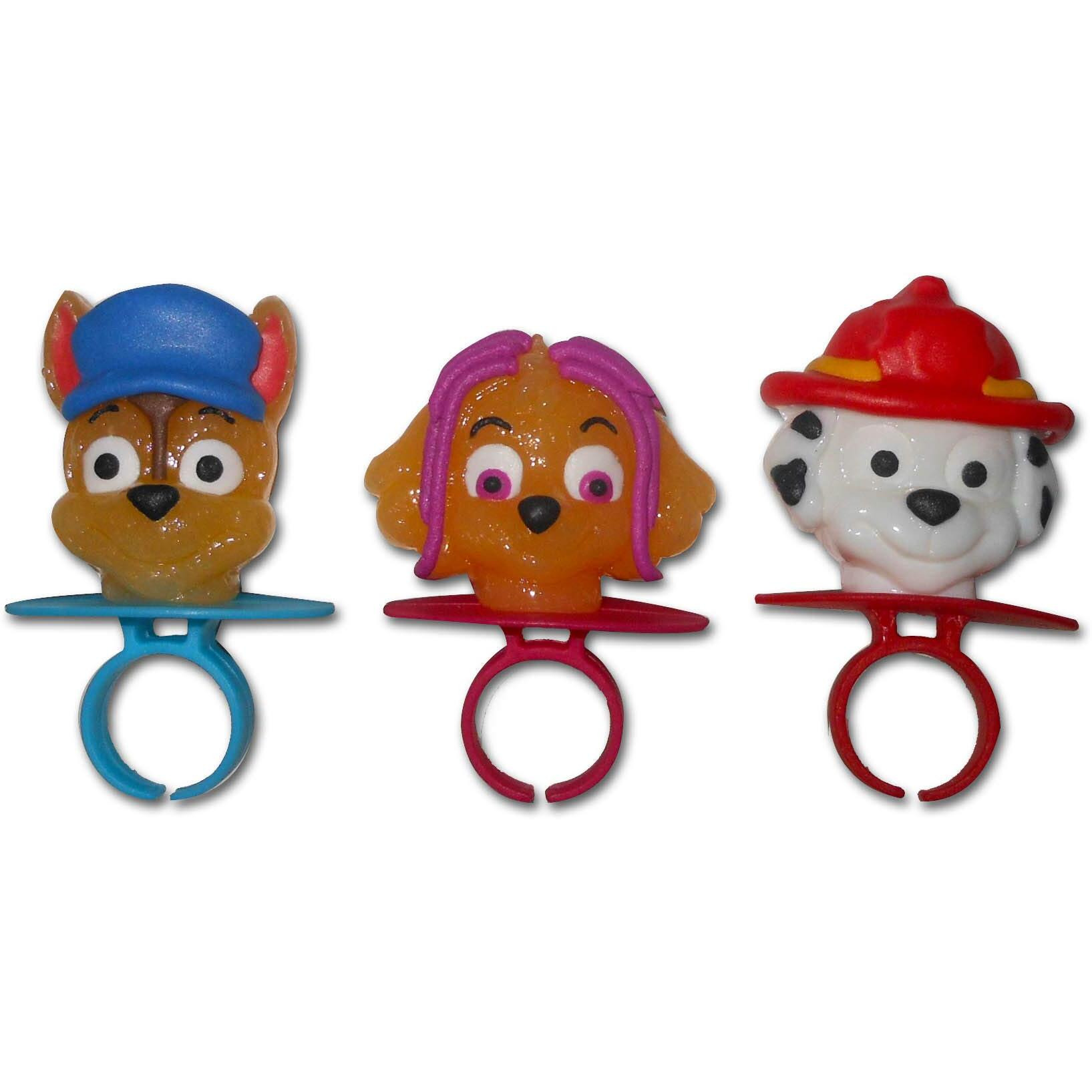 Decorated Paw Patrol Themed Lollipop Rings, Assorted Fruit Flavored Hard Candies, 18 Individually Wrapped Pieces