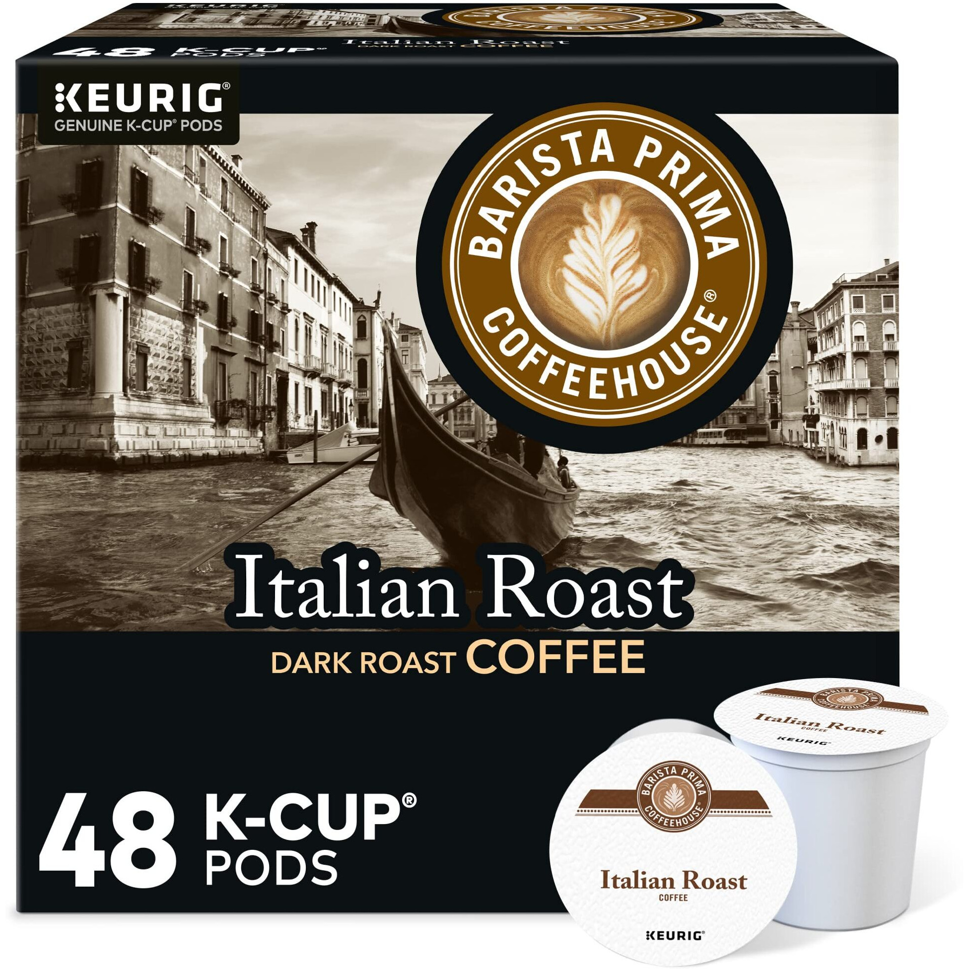 Barista Prima Coffeehouse Italian Roast, Keurig Single Serve K-Cup Pods, Dark Roast Coffee, 48 Count