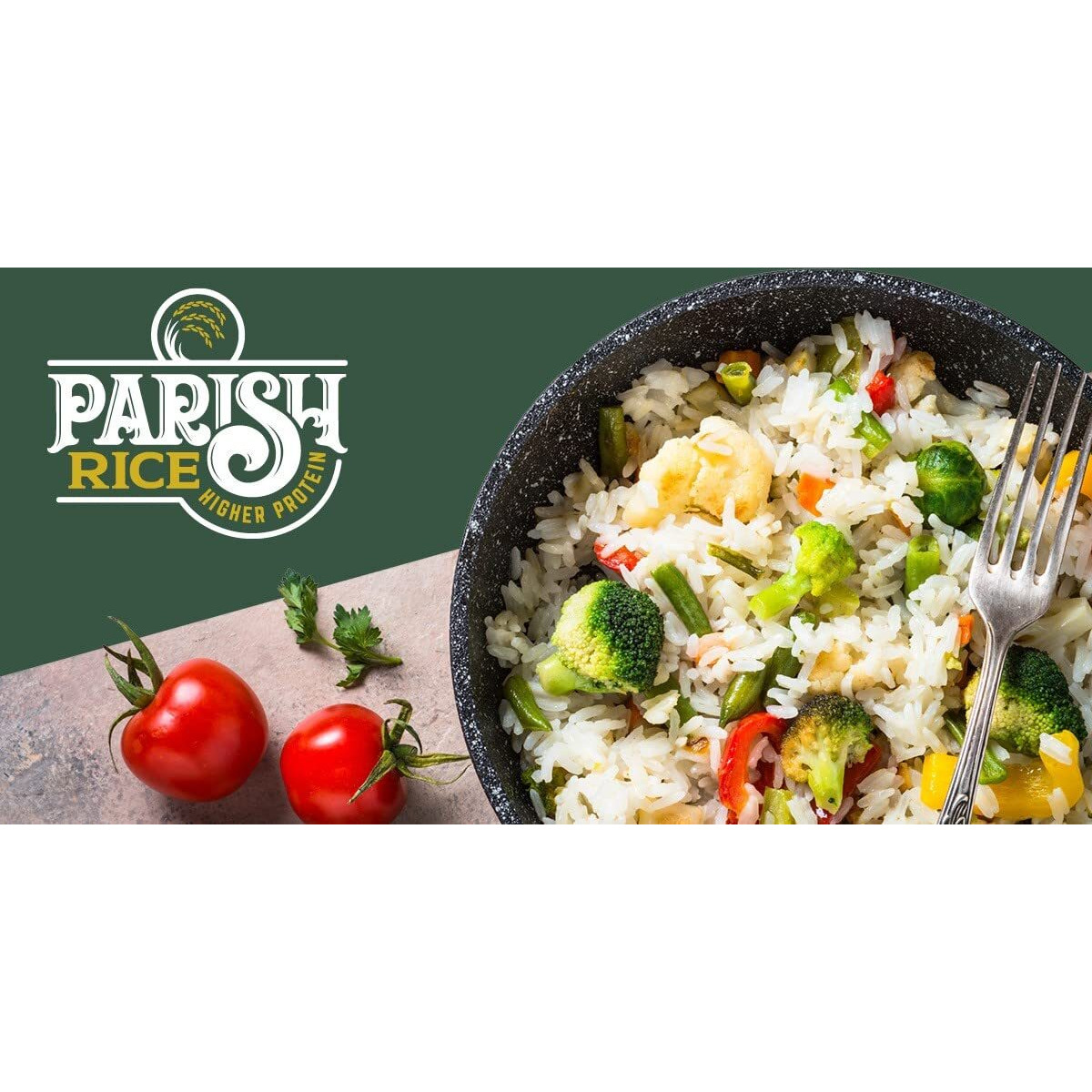 Parish White Rice - High-Protein Rice With Low Glycemic Index - Locally Grown Long-Grain White Rice - Made In The Usa - Rich Nutrient Content - Ideal For Curry, Desserts, Stir-Fry - 5Lb Bag