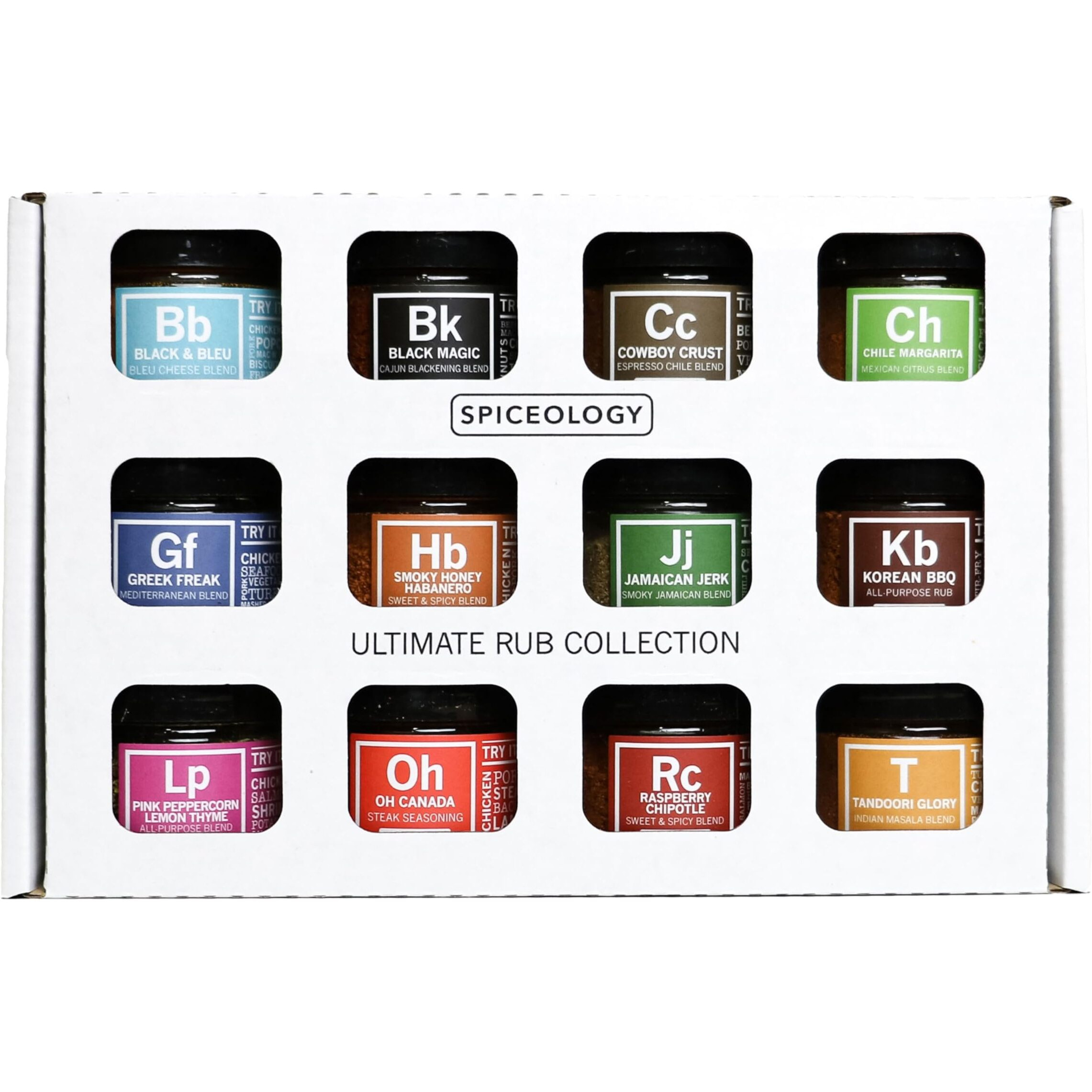 Spiceology - Ultimate Rub Collection - Set Of 12 Gourmet Bbq, Grilling, And Cooking Spice Rubs & Blends - Seasoning Sample Set And Gift Pack